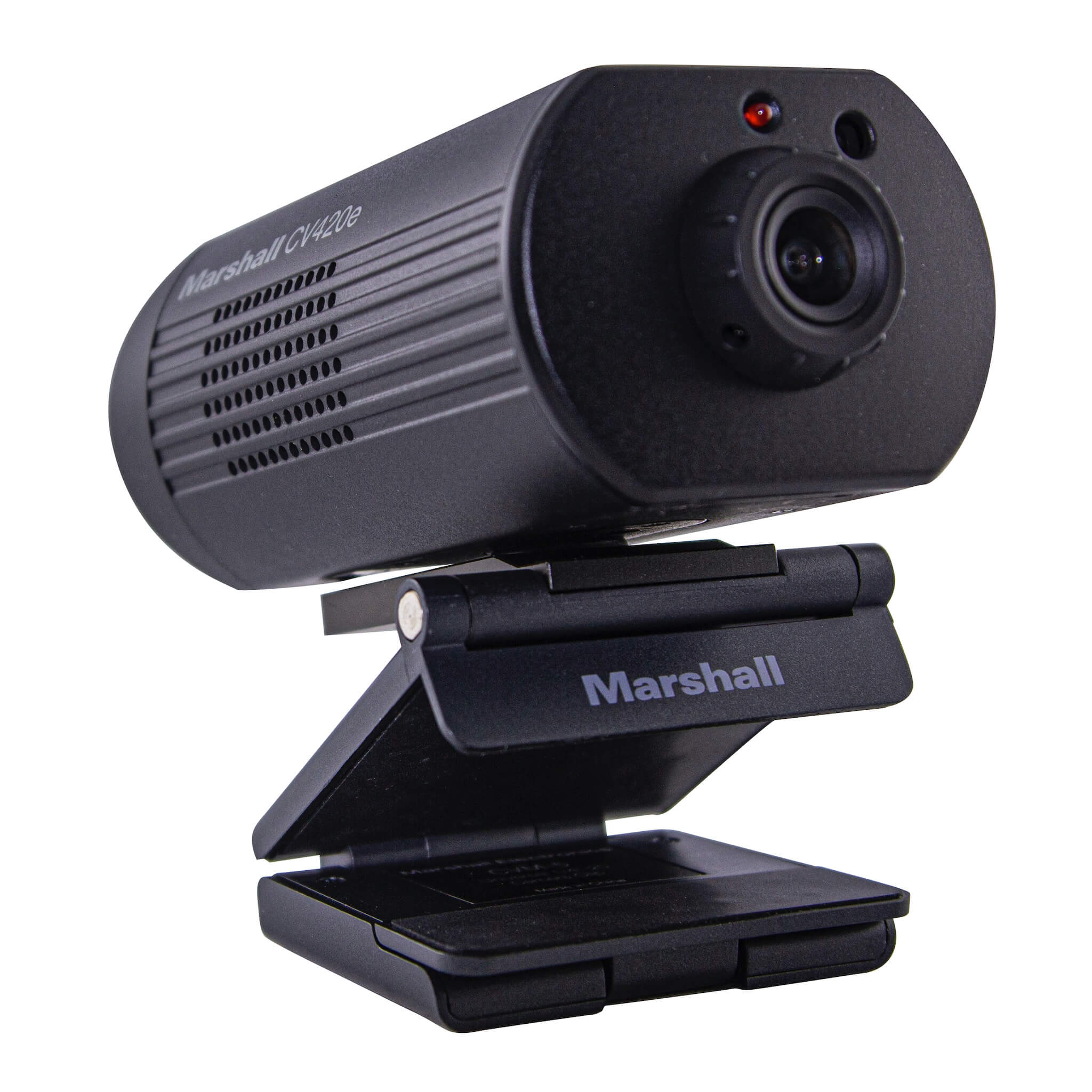 Marshall CV420e - Compact 4K60 Stream Camera with IP, HDMI and USB, stand left