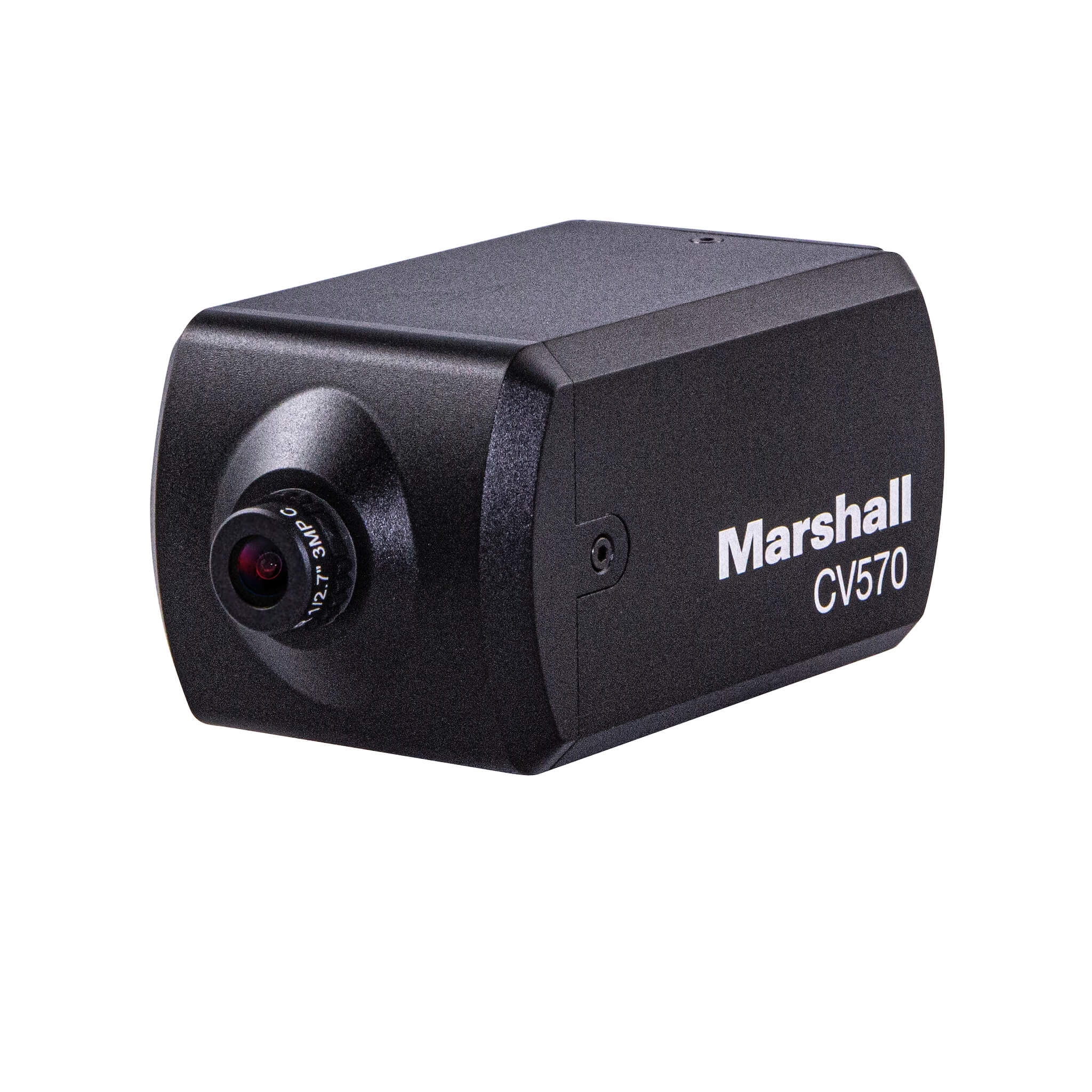 Marshall CV570 - Miniature POV HD Camera with NDI HX3 and HDMI, angled left
