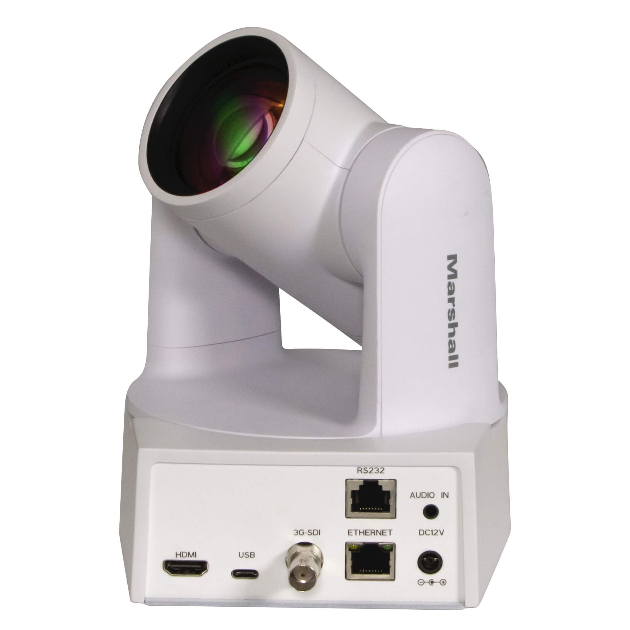 Marshall CV612-TWI - AI Tracking HD60 PTZ Camera with 12x Optical Zoom, rear angled
