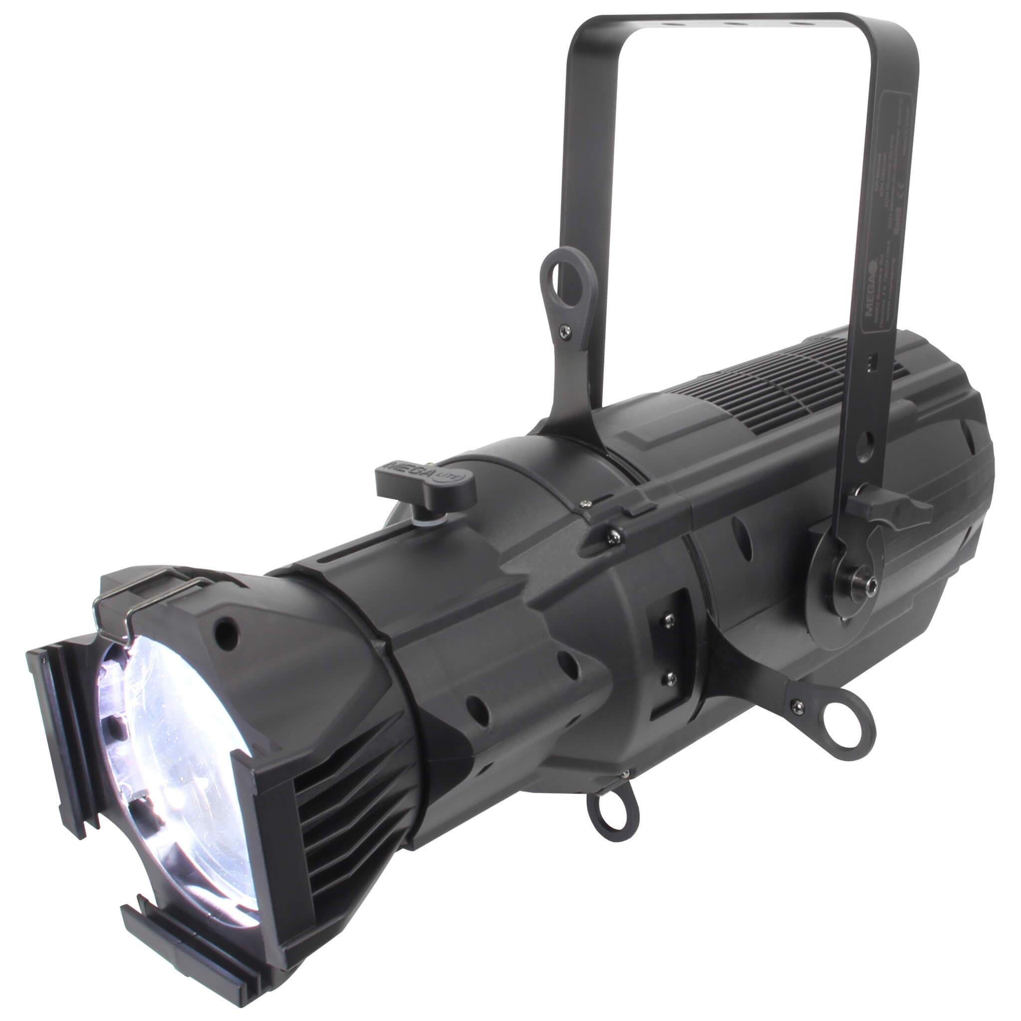 Mega-Lite Drama EW200 - Compact Daylight White LED Ellipsoidal Fixture, angle