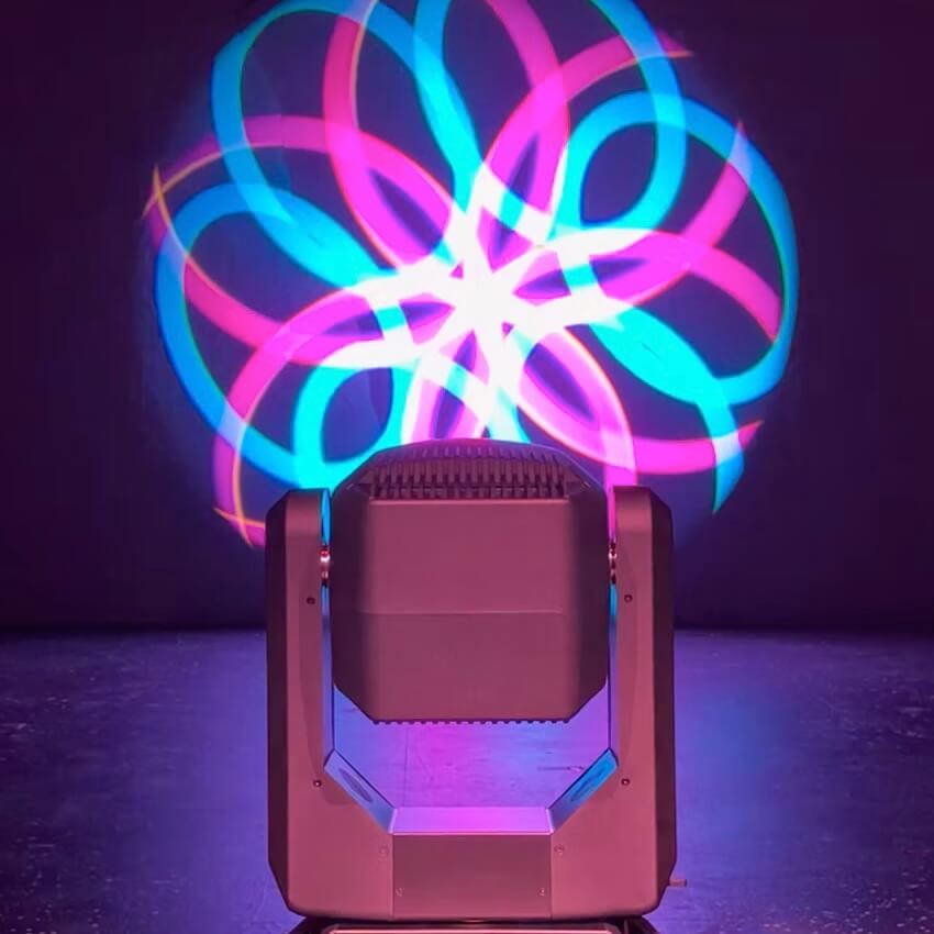 MEGA-Lite GF1 - 550W LED Framing Profile Moving Head Lighting Fixture, cyan/magenta gobo