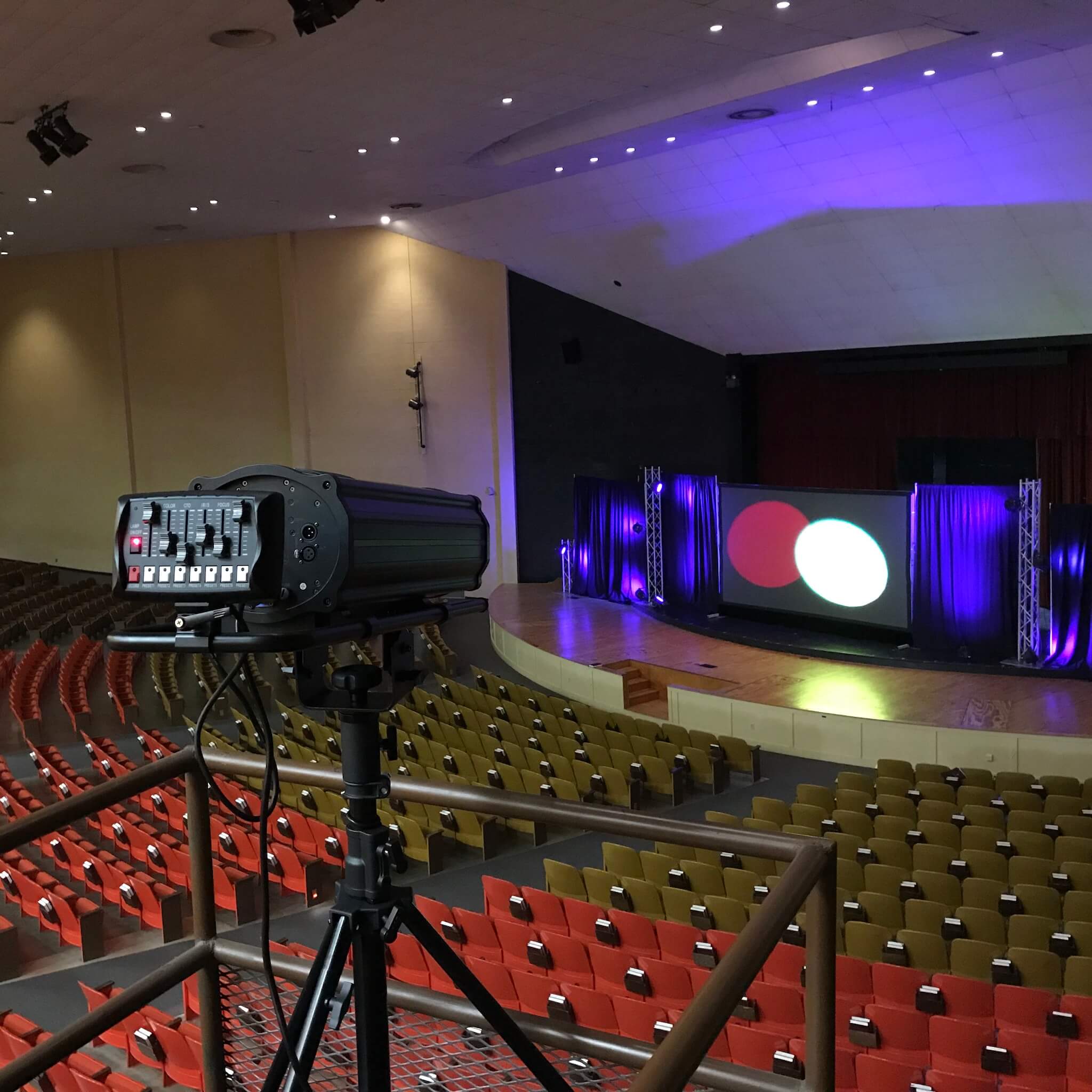 Mega-Lite Drama FS-LED 900 - Follow Spot LED Fixture with Stand, stage