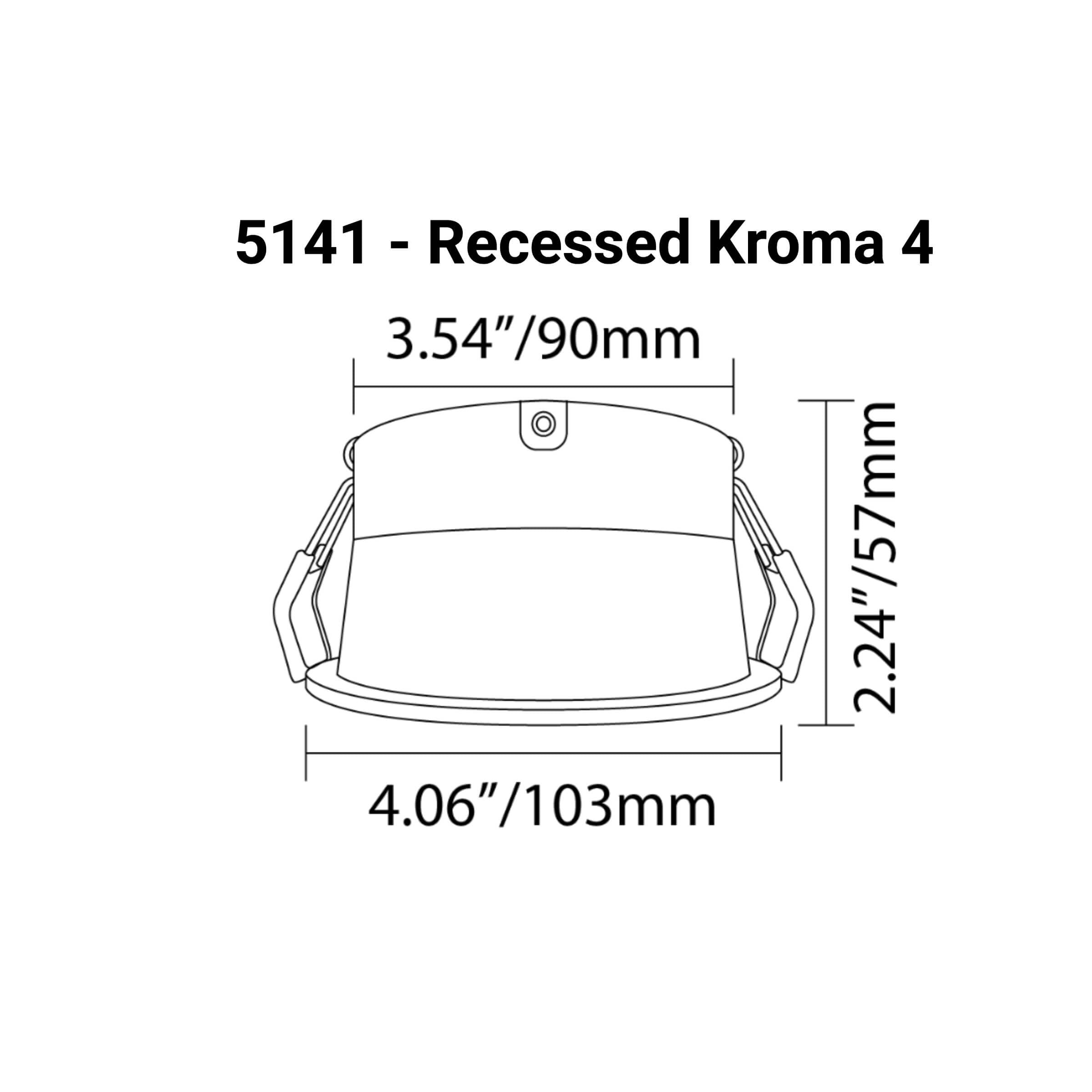 MEGA-Lite Kroma 4 - 12W 24VDC RGBWW LED Recessed Lighting Fixture, dimensions