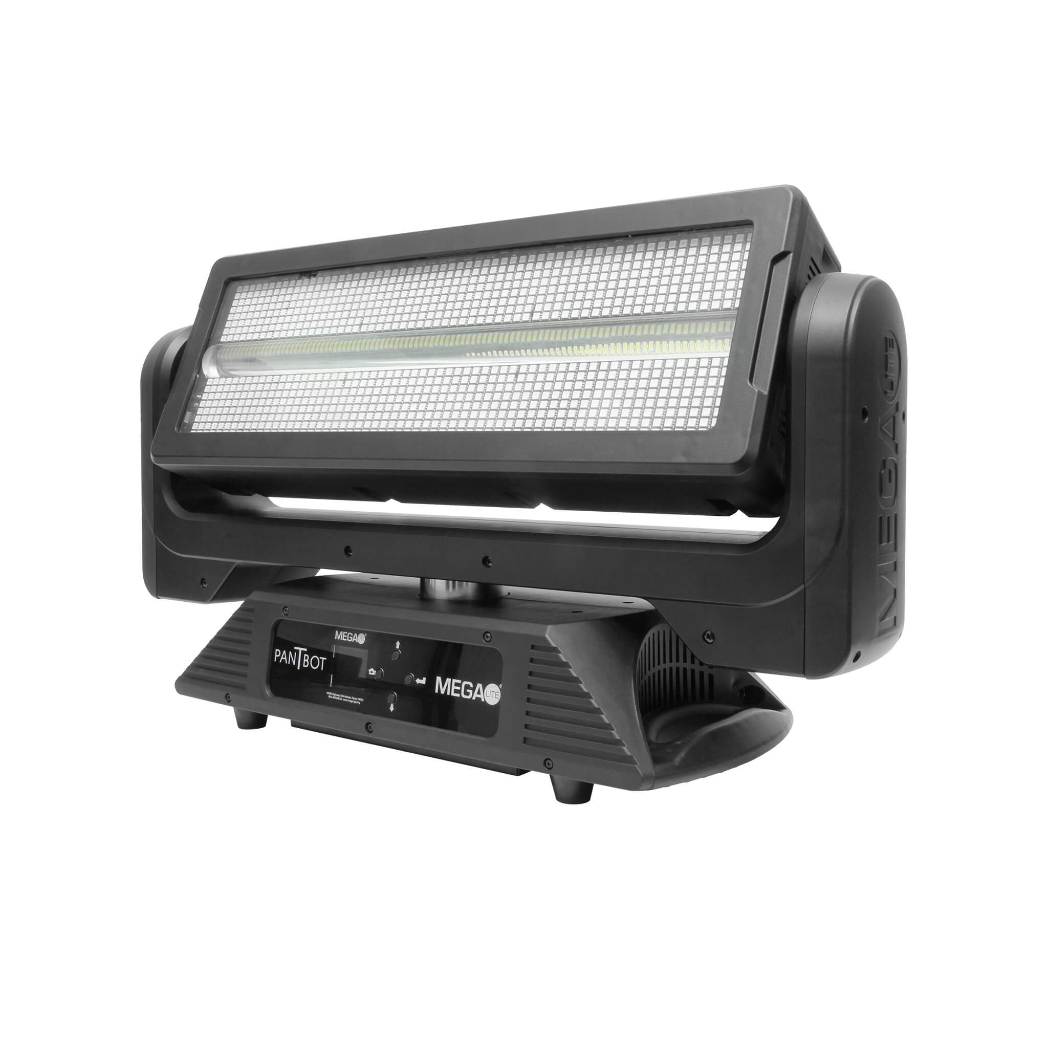 Mega-Lite Pan T Bot - LED Moving Head Blinder Strobe & Wash Light, left angle