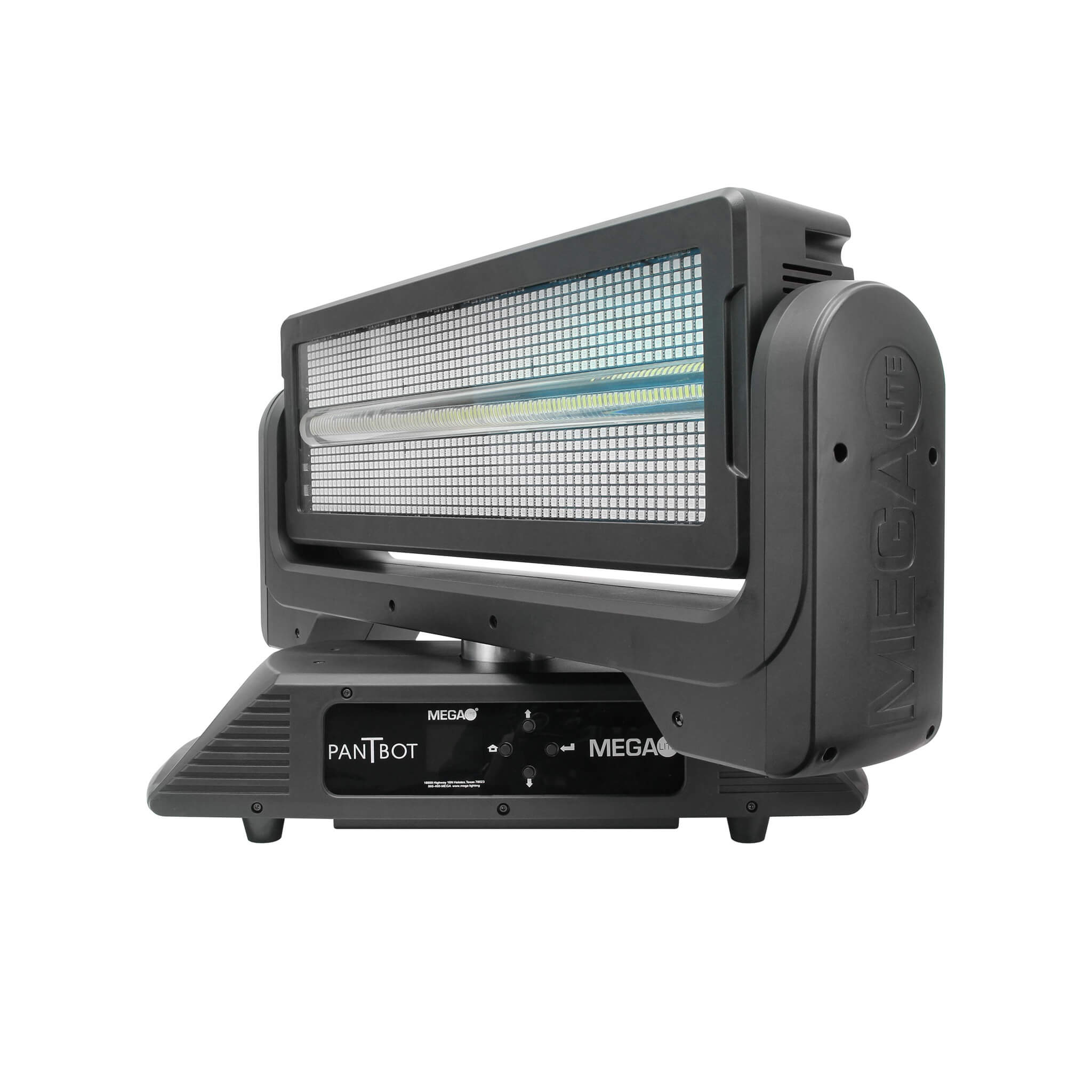 Mega-Lite Pan T Bot - LED Moving Head Blinder Strobe & Wash Light, left