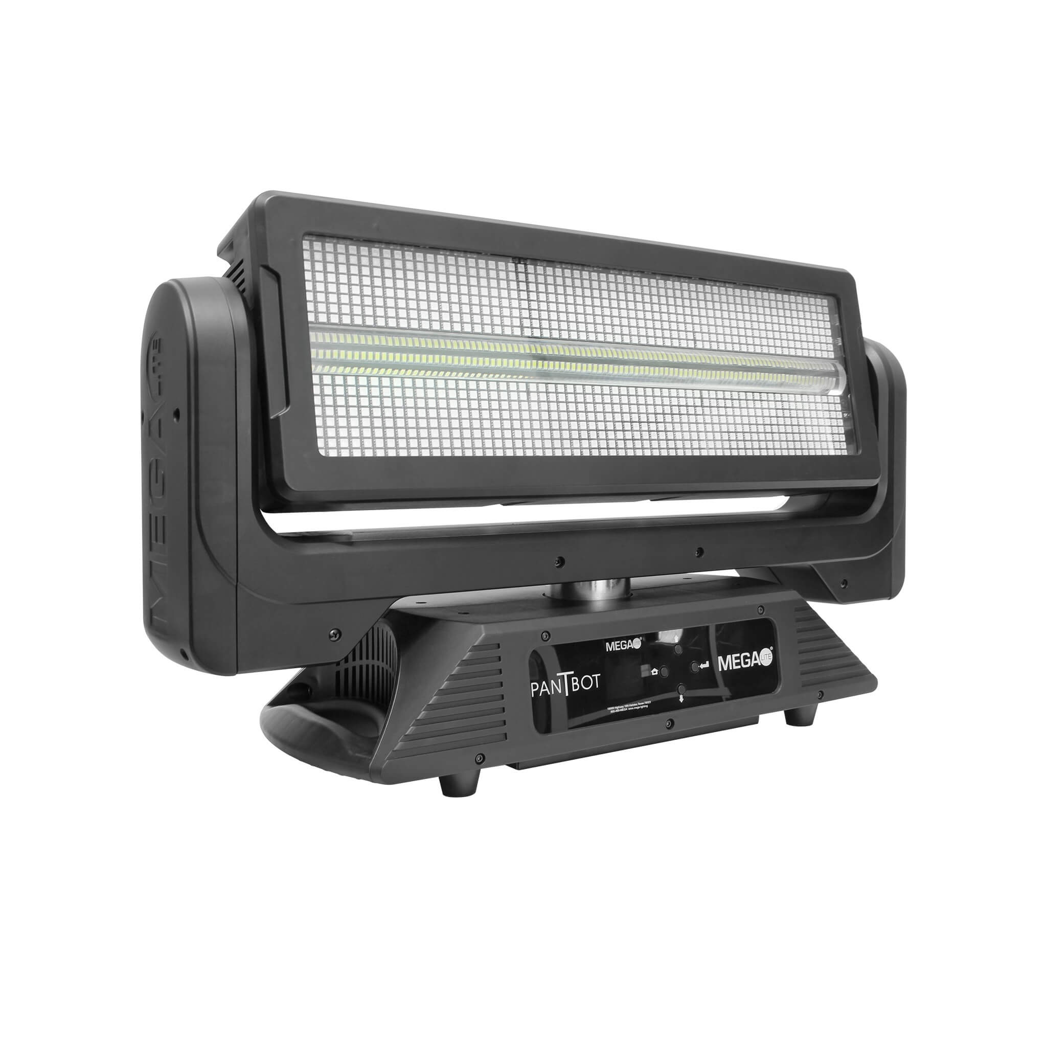 Mega-Lite Pan T Bot - LED Moving Head Blinder Strobe & Wash Light, right angle