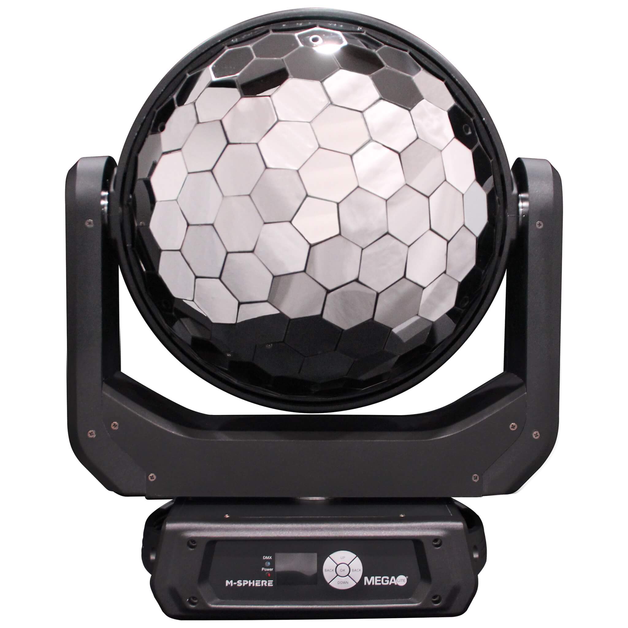Mega-Lite M-Sphere - Moving Head Mirror Fixture iCandy Luminaire, back mirror ball