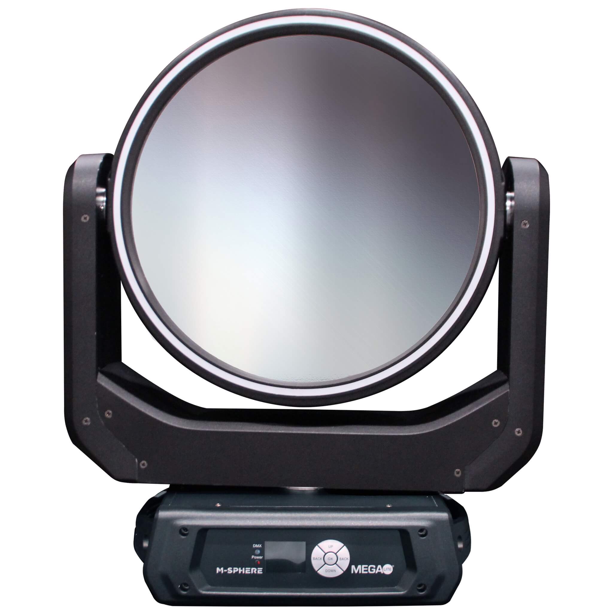 Mega-Lite M-Sphere - Moving Head Mirror Fixture iCandy Luminaire, front mirror