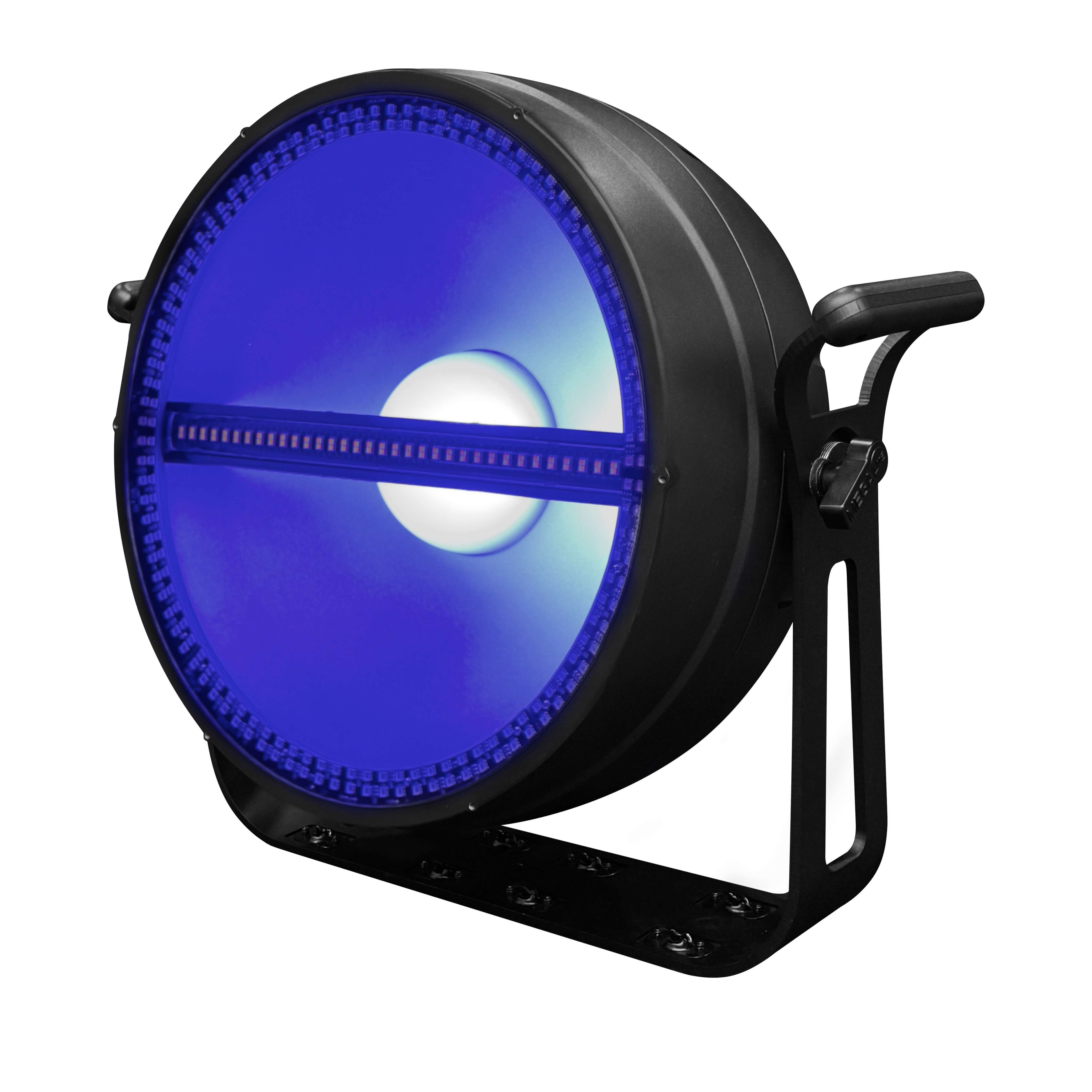 Mega-Lite Viceroy - 3 Element Modern Scoop Effects Lighting Fixture, angle blue