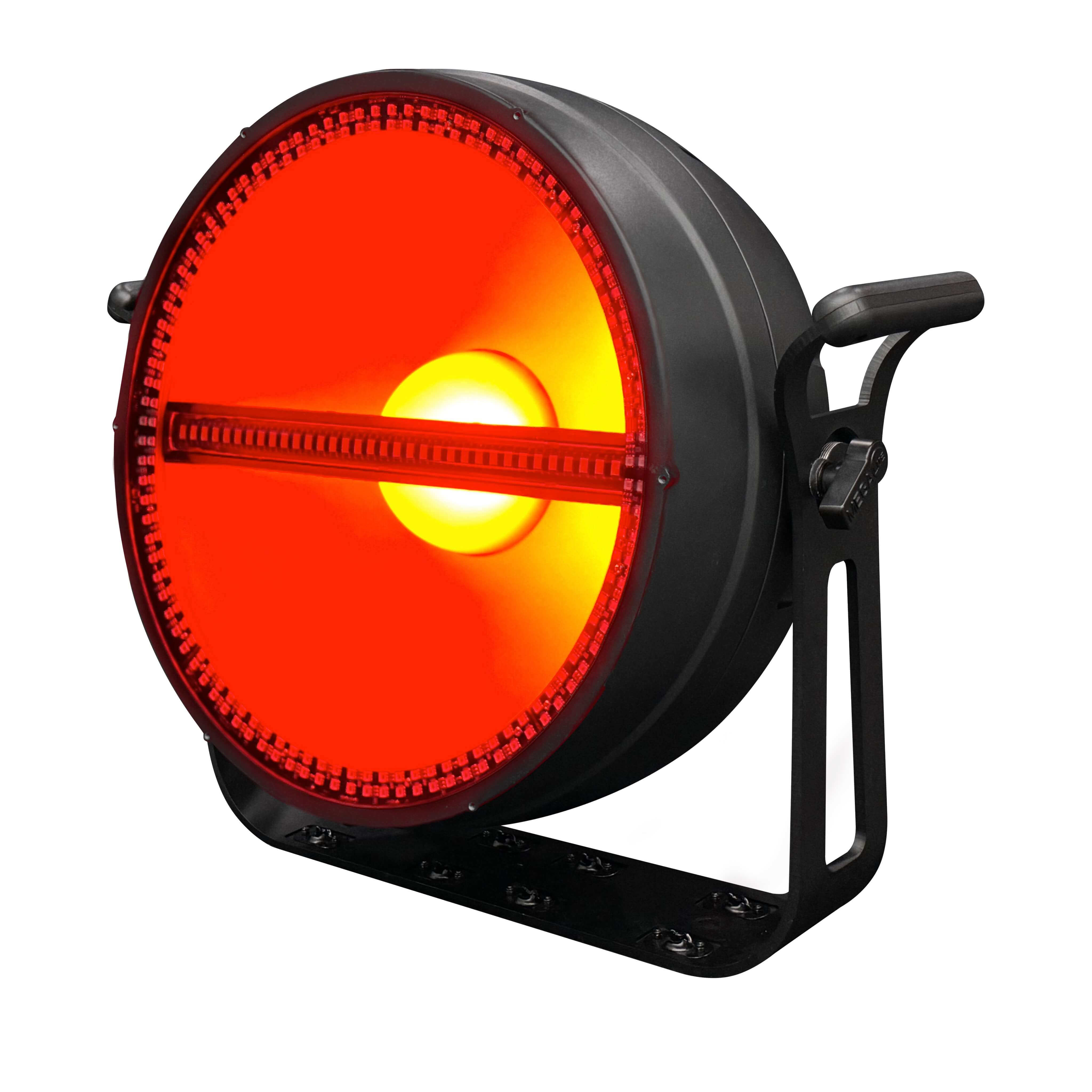 Mega-Lite Viceroy - 3 Element Modern Scoop Effects Lighting Fixture, angle red