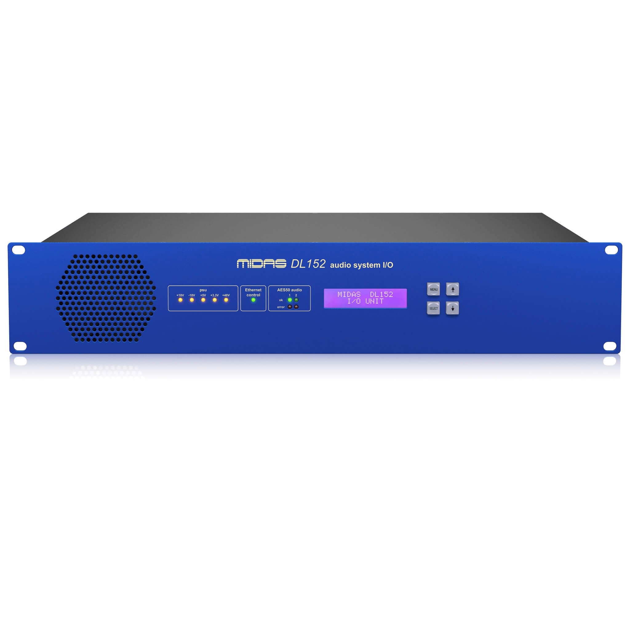 Midas DL152 - 24 Output Stage Box with Dual AES50 Network Ports, front top