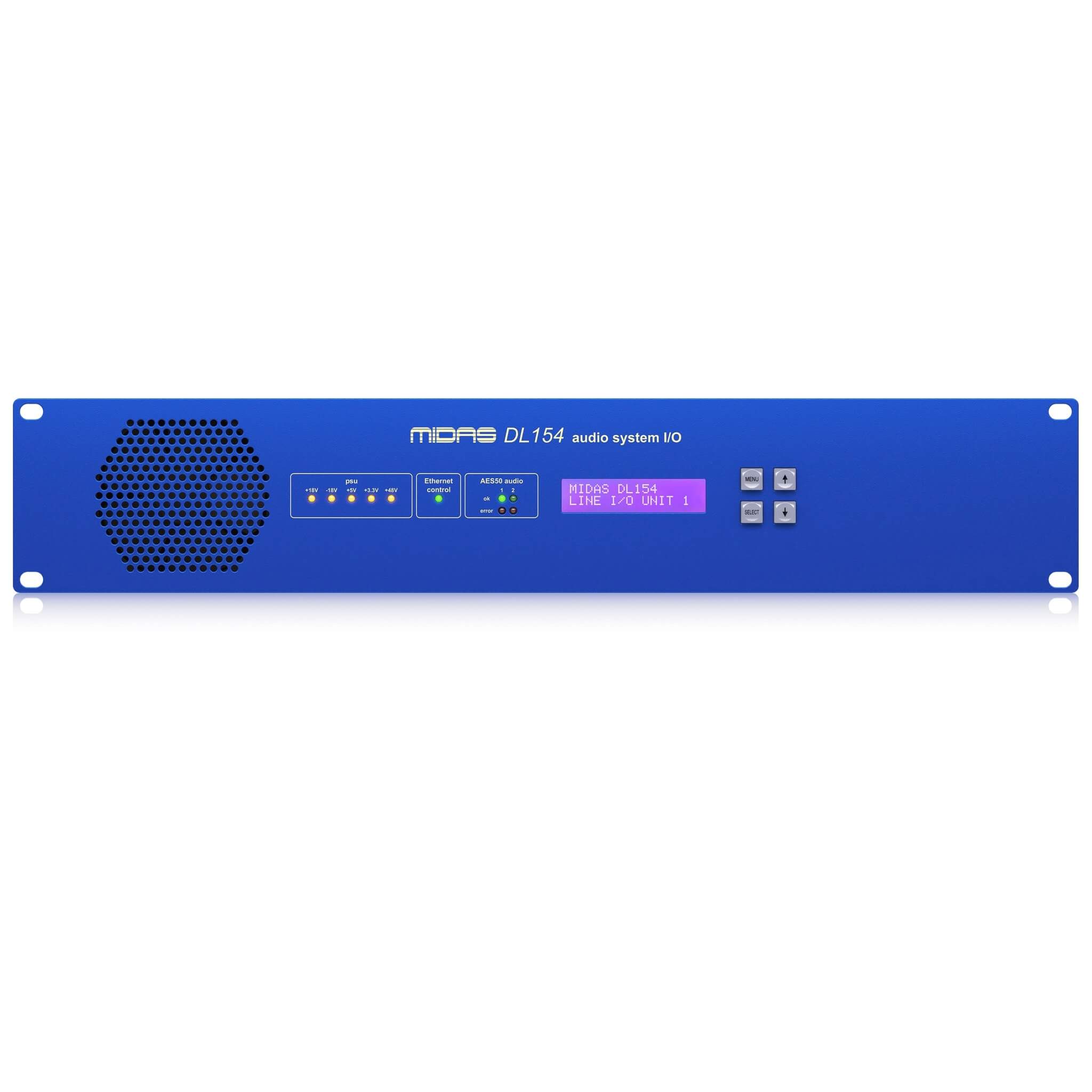 Midas DL154 - 8 Input, 16 Output Stage Box with 8 Midas Mic Preamps, front
