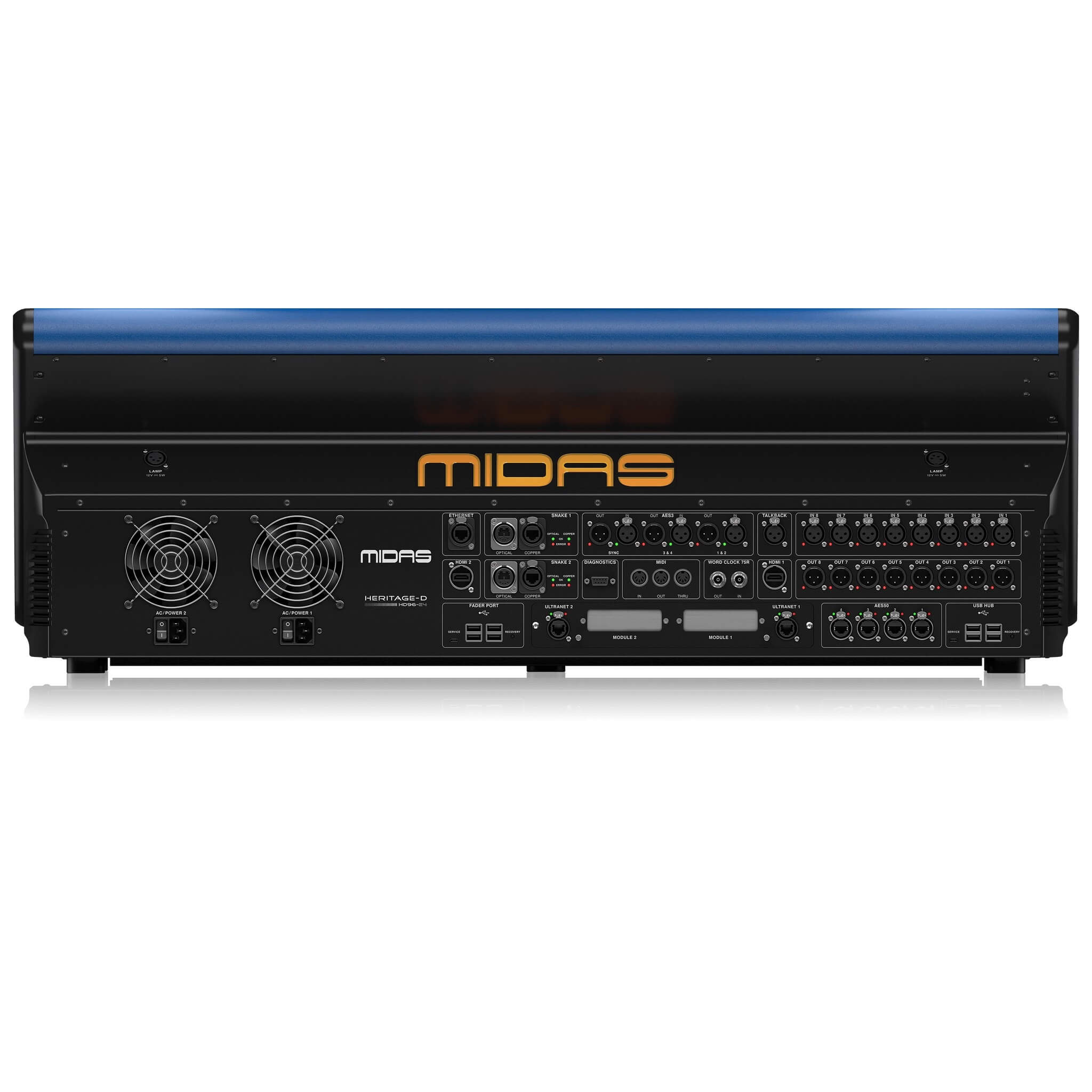 Midas HD96-24-CC-IP - Heritage D Live Digital Console, rear