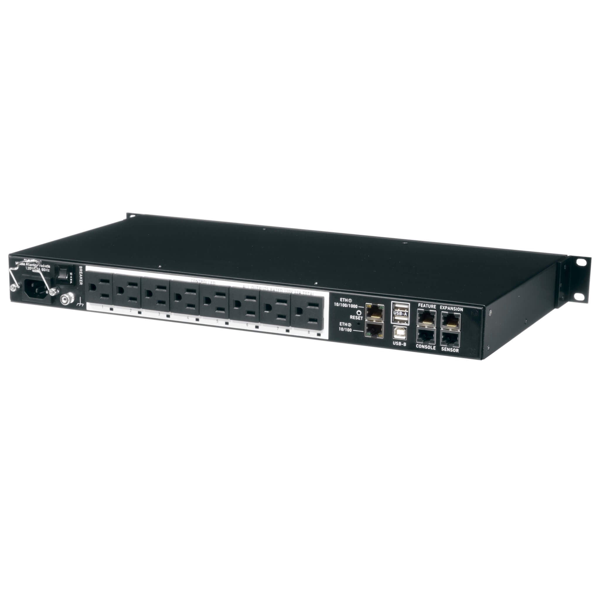 Middle Atlantic RLNK-P915R - 15A Premium+ PDU with RackLink, rear angle