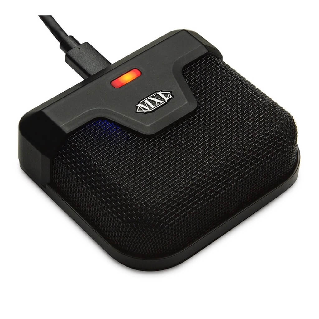 MXL AC-83 - Bluetooth LE 5.0 Enabled Boundary Microphone, angled with red light