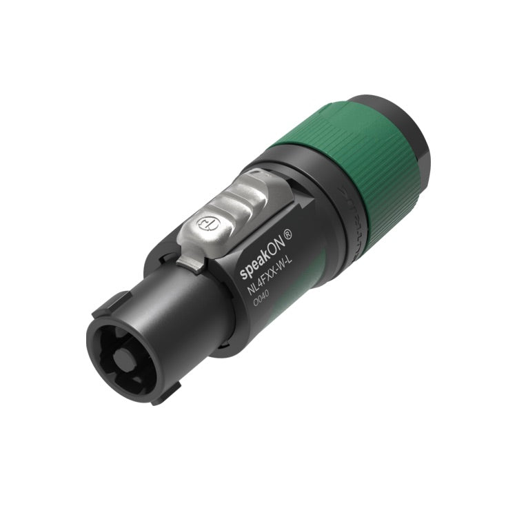 Neutrik NL4FXX-W-L - 4-pole speakON Female Cable Connector, angle