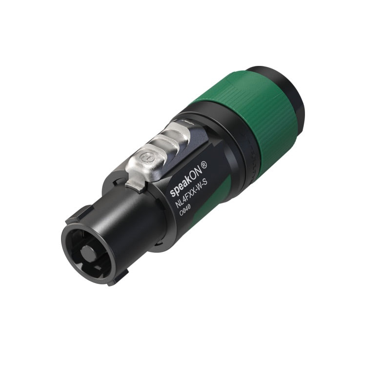Neutrik NL4FXX-W-S - 4-pole speakON Female Cable Connector, angle