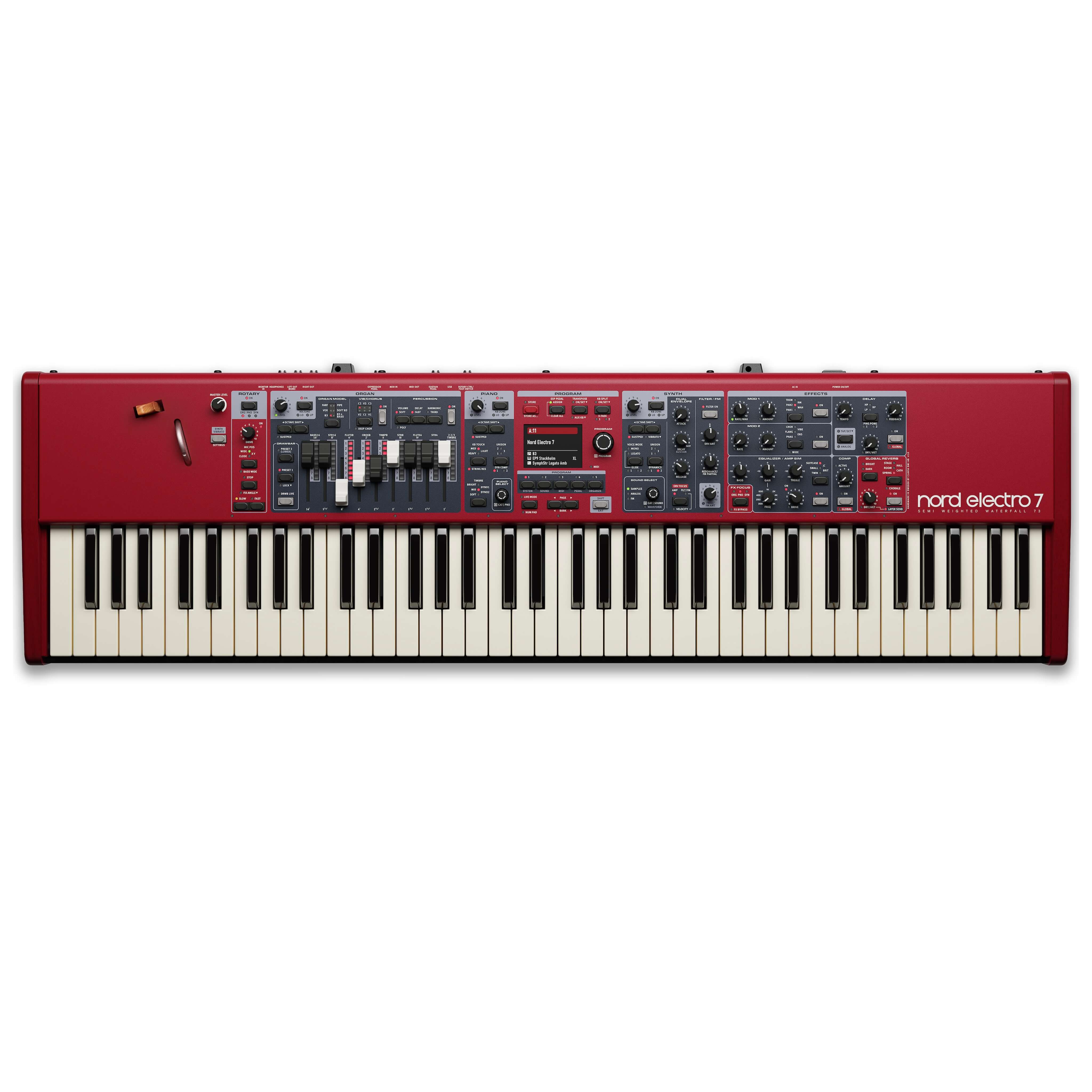 Nord Electro 7 73 - 73-note Semi-Weighted Waterfall Keyboard, top