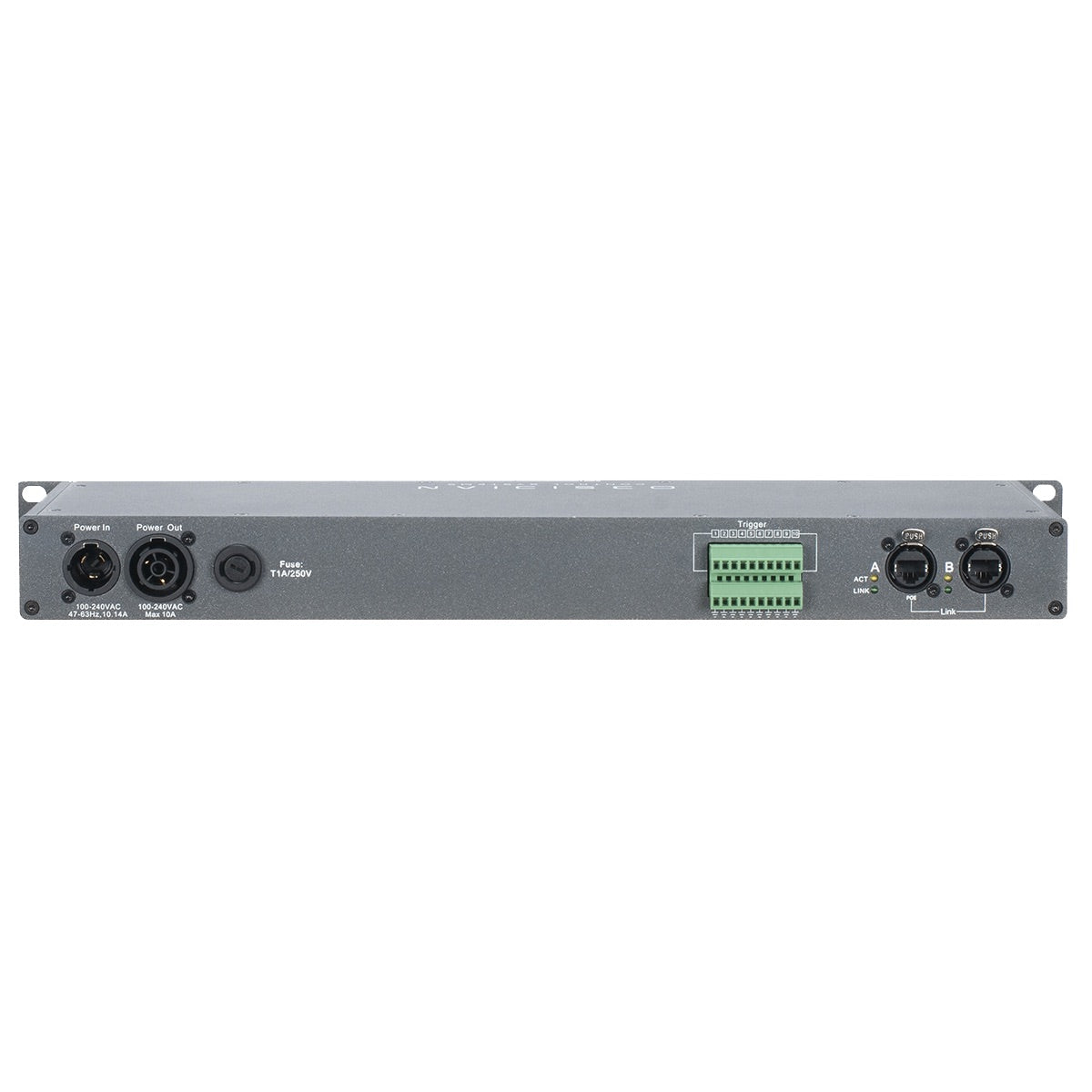 Obsidian Netron EN12 - 12-port 5-pin XLR DMX/RDM to Ethernet Gateway, rear