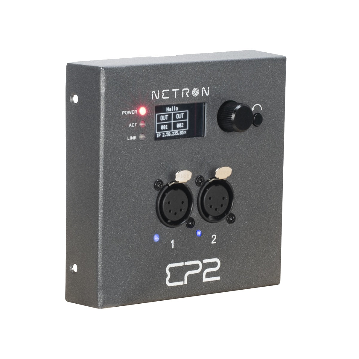 Obsidian Netron EP2 - 2-port 5-pin XLR DMX/RDM to Ethernet Gateway, display right