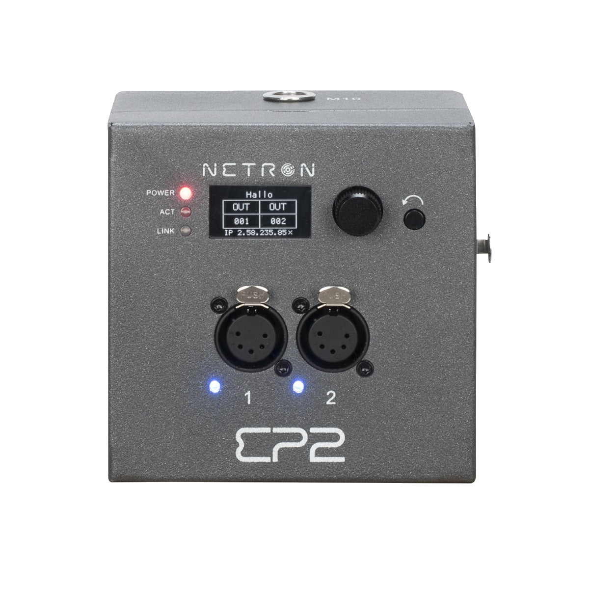 Obsidian Netron EP2 - 2-port 5-pin XLR DMX/RDM to Ethernet Gateway, front