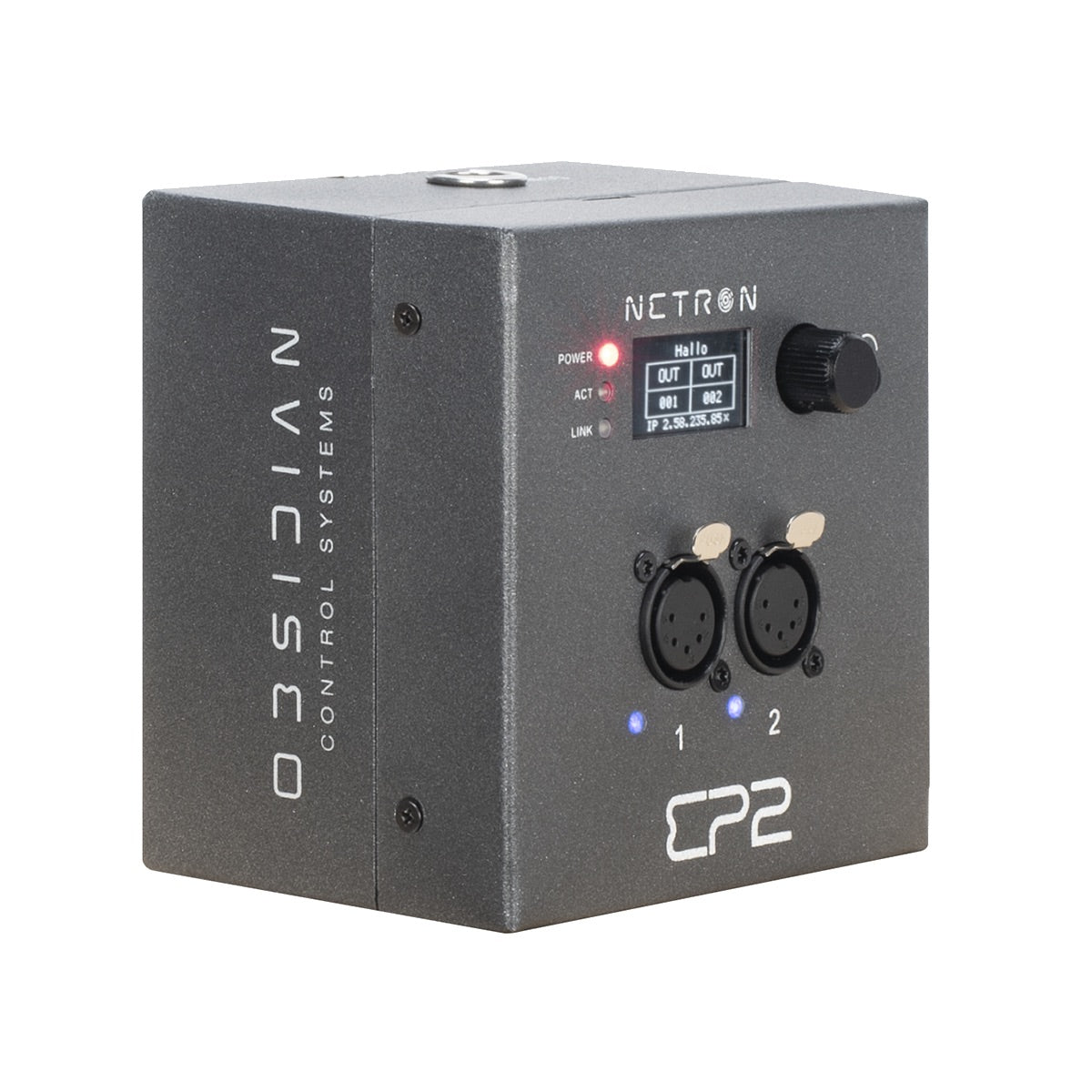Obsidian Netron EP2 - 2-port 5-pin XLR DMX/RDM to Ethernet Gateway, right