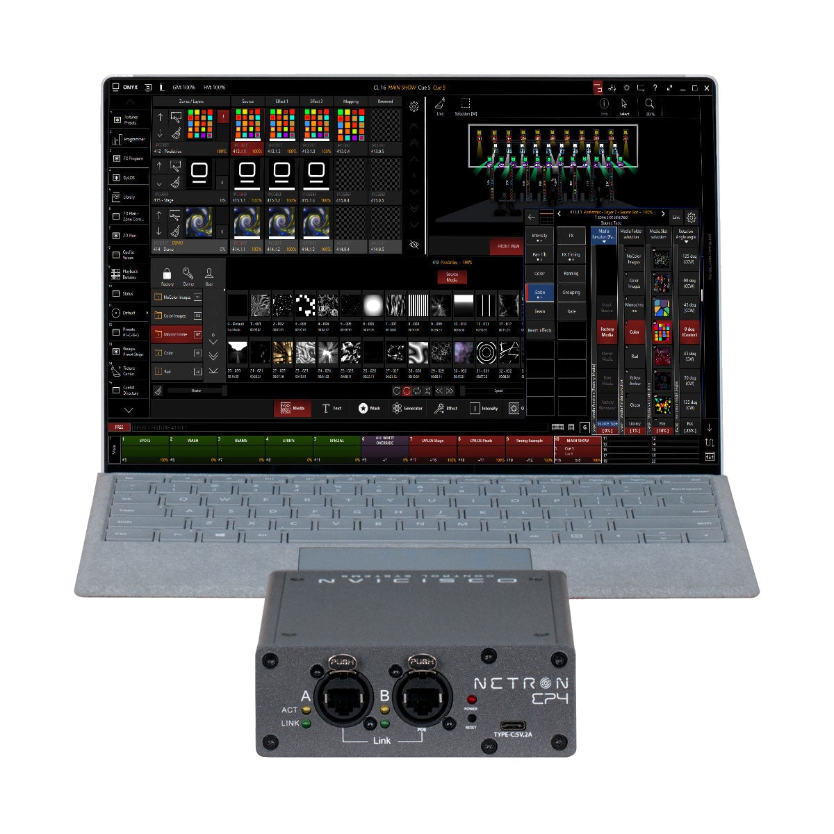 Obsidian Netron EP4 - 4-port 5-pin XLR DMX/RDM to Ethernet Gateway, control
