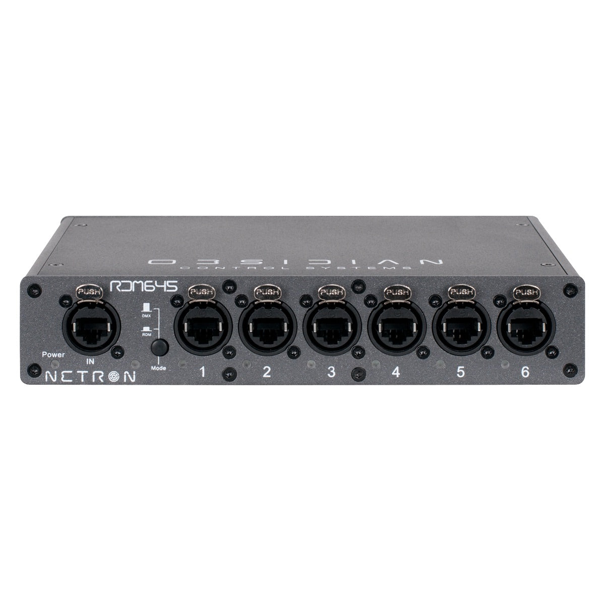 Obsidian Netron RDM 645 - 6-port RJ45 DMX/RDM Splitter, front