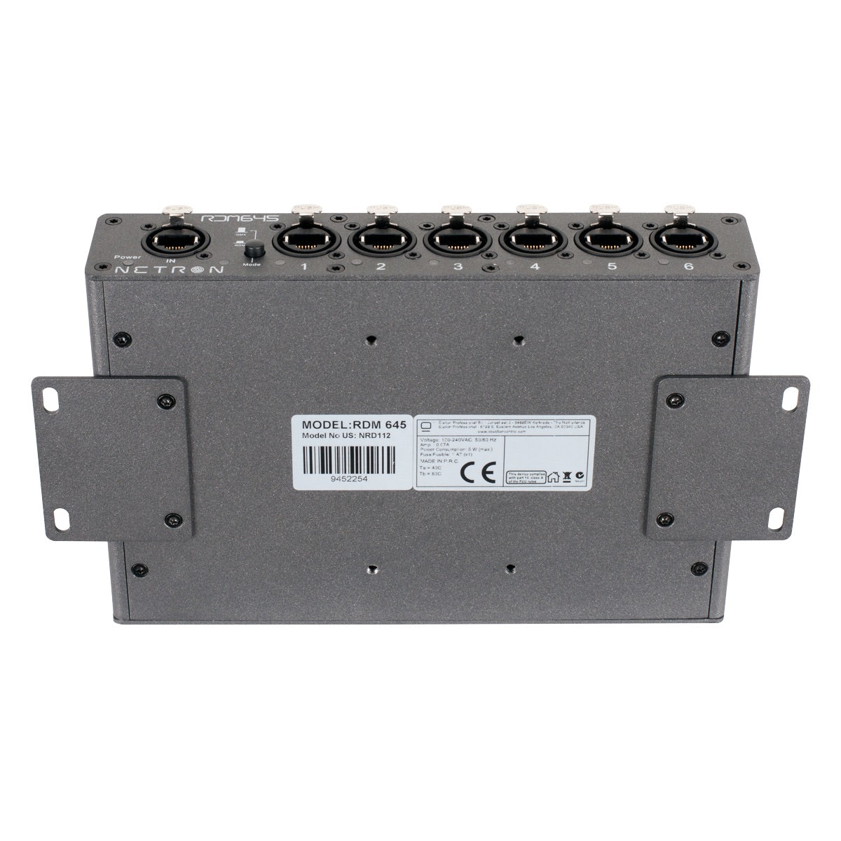 Obsidian Netron RDM 645 - 6-port RJ45 DMX/RDM Splitter, mount