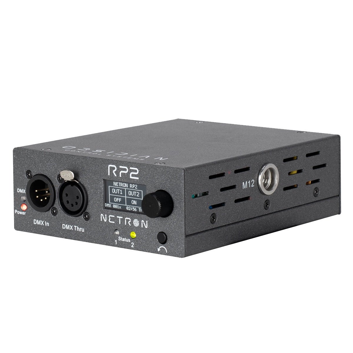 Obsidian Netron RP2 - Intelligent 15A 2-way DMX/RDM Power Relay, left