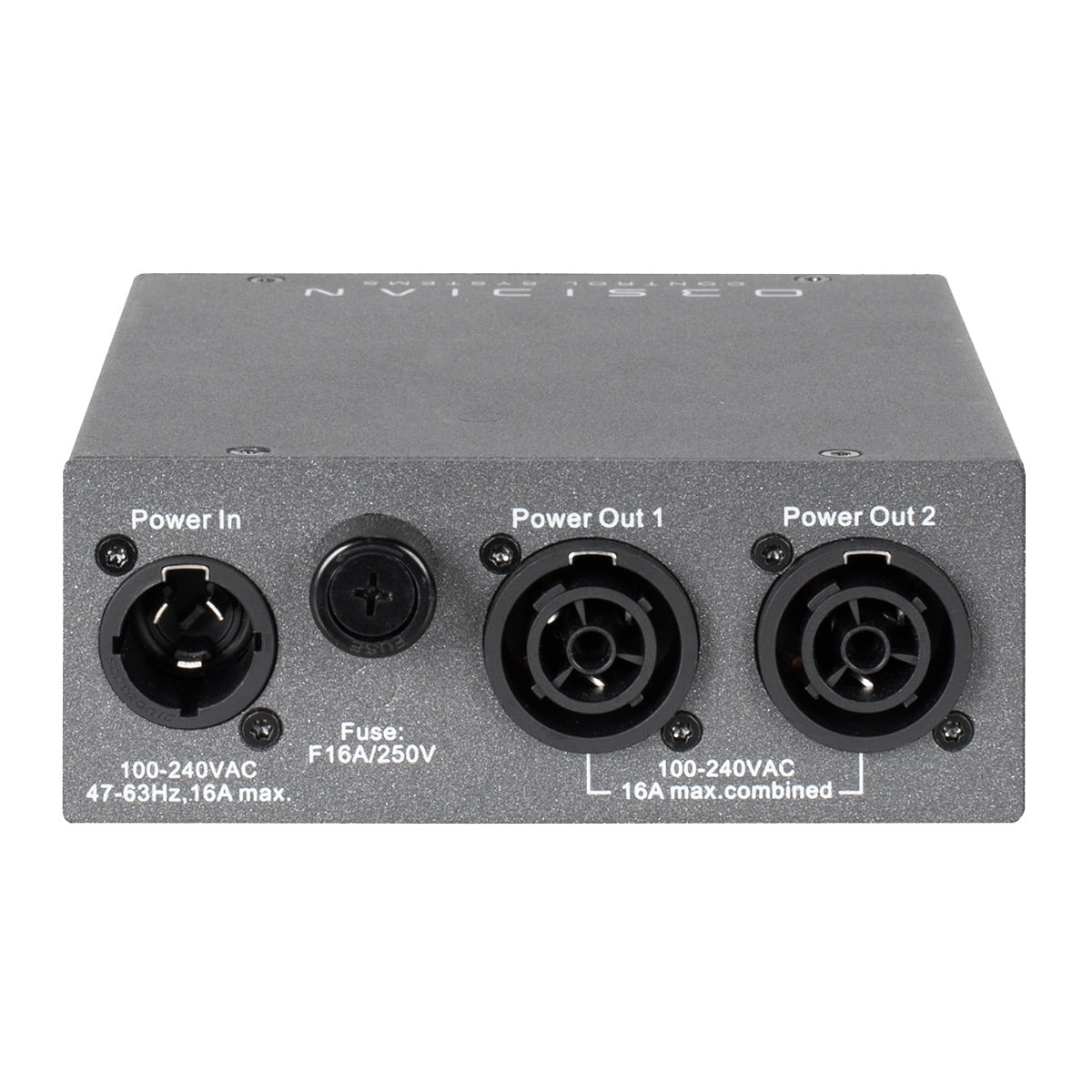 Obsidian Netron RP2 - Intelligent 15A 2-way DMX/RDM Power Relay, rear