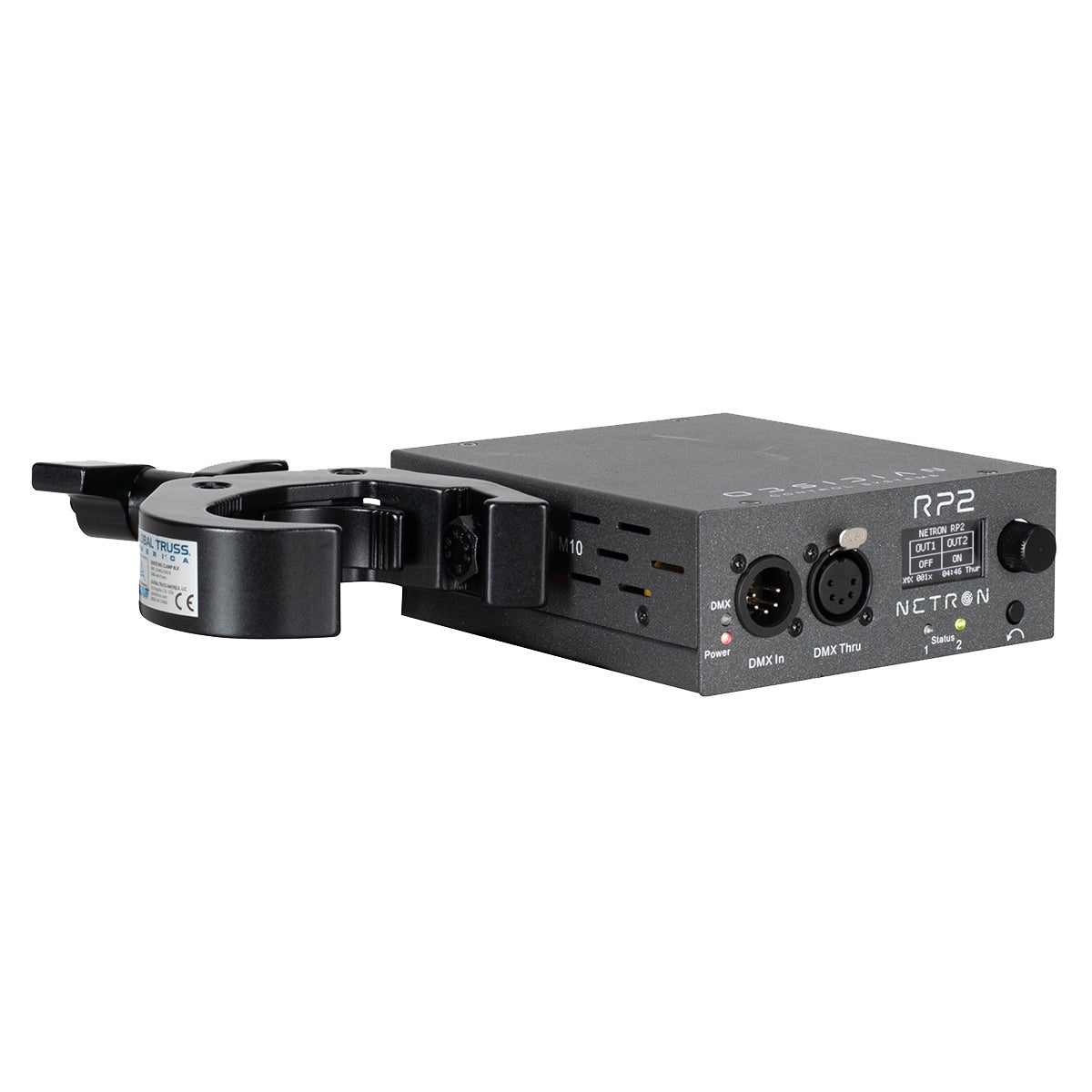 Obsidian Netron RP2 - Intelligent 15A 2-way DMX/RDM Power Relay, clamp