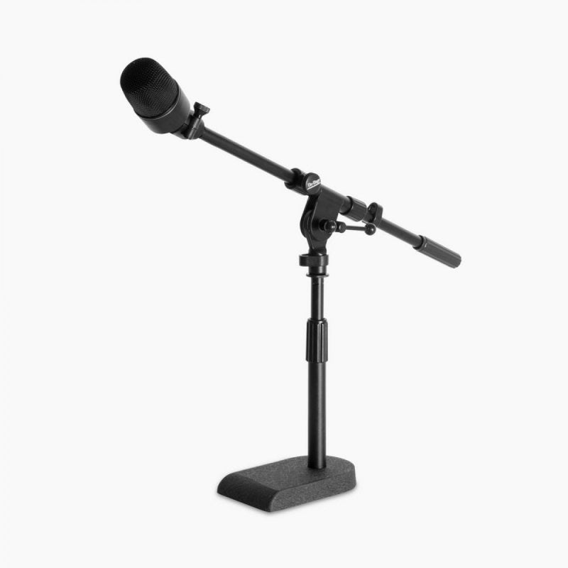 On-Stage MS7920B - Bass Drum/Boom Combo Microphone Stand, shown with optional mic
