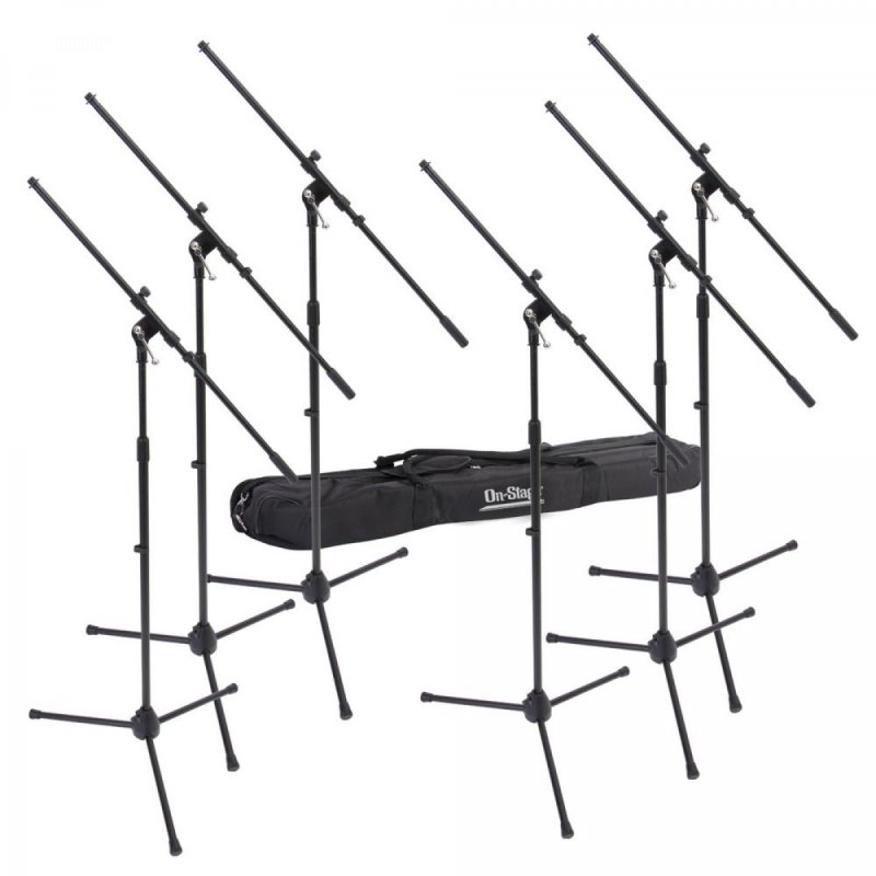 On-Stage MSP7706 - Six Euro Boom Microphone Stands with Bag