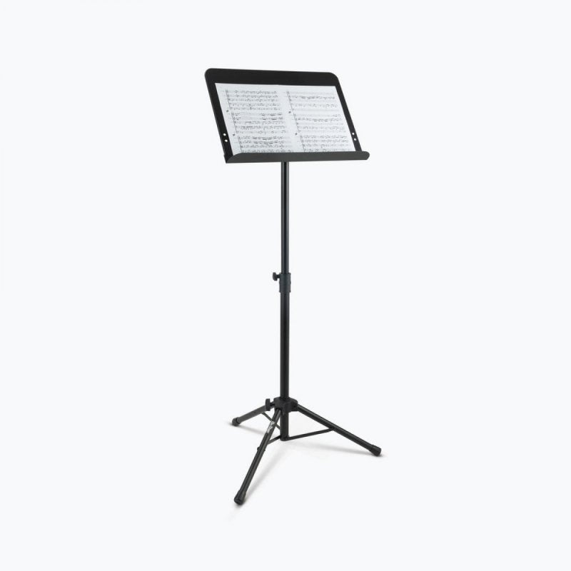 On-Stage SM7211B - Music Stand with Tripod Base, extended with sheet music