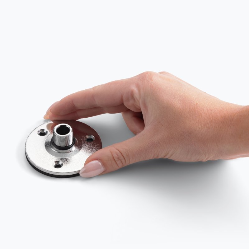 On-Stage TM08C - Microphone Accessory Flange Mount with Pad, shown with hand