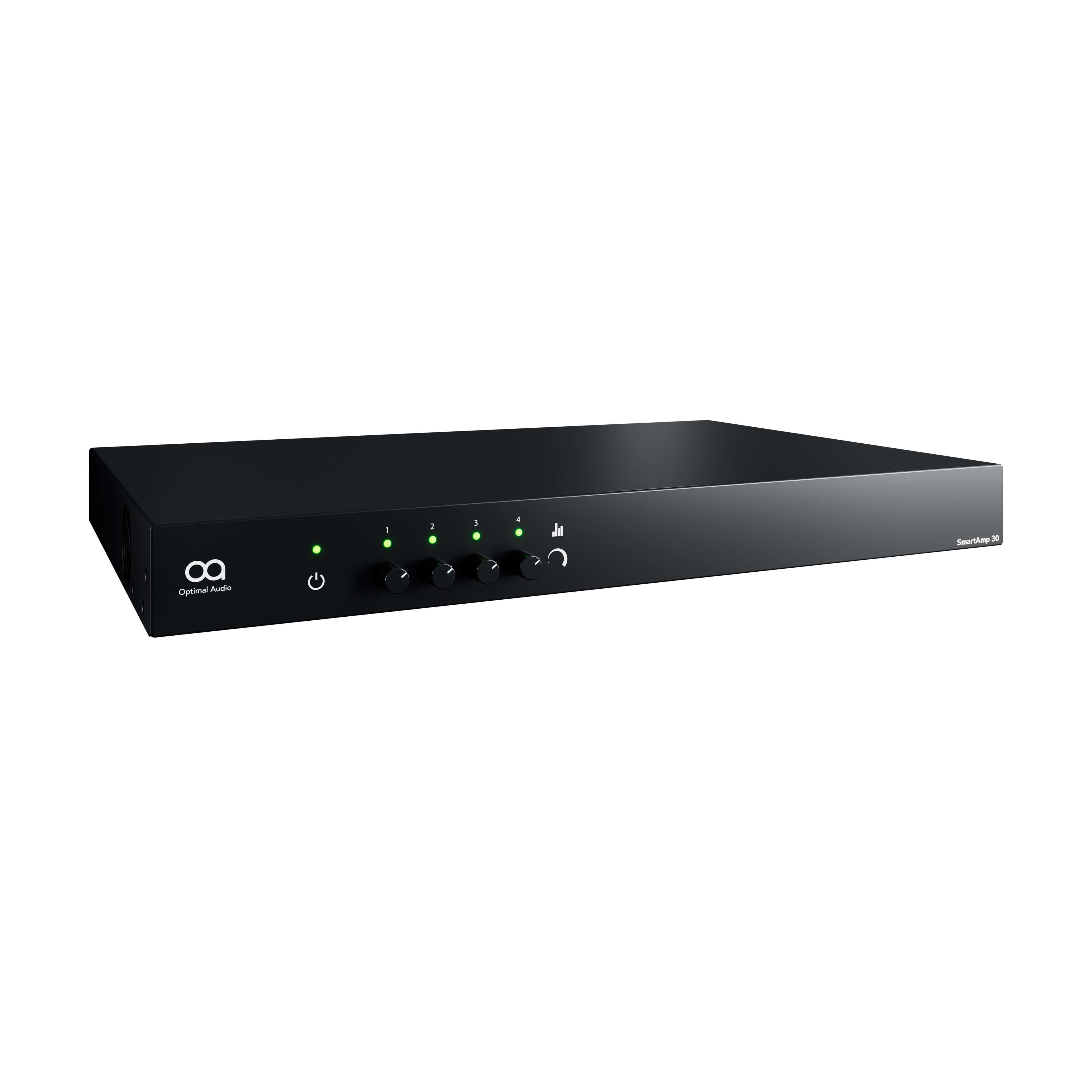 Optimal Audio SmartAmp 30 - 4 x 250W Amplifier with Integral DSP, angle