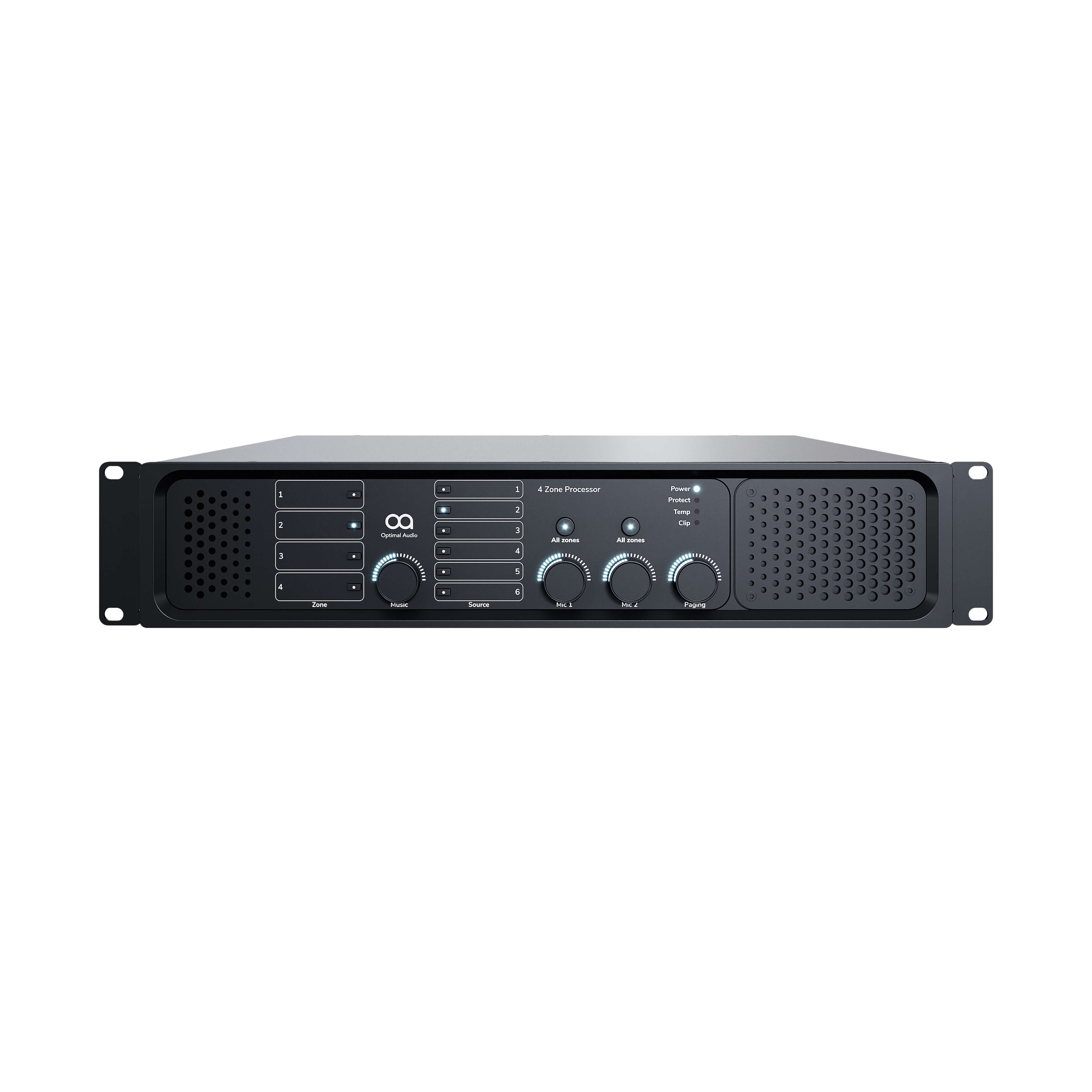 Optimal Audio Zone 4 - 4 Zone Audio Controller with DSP and WebApp, front