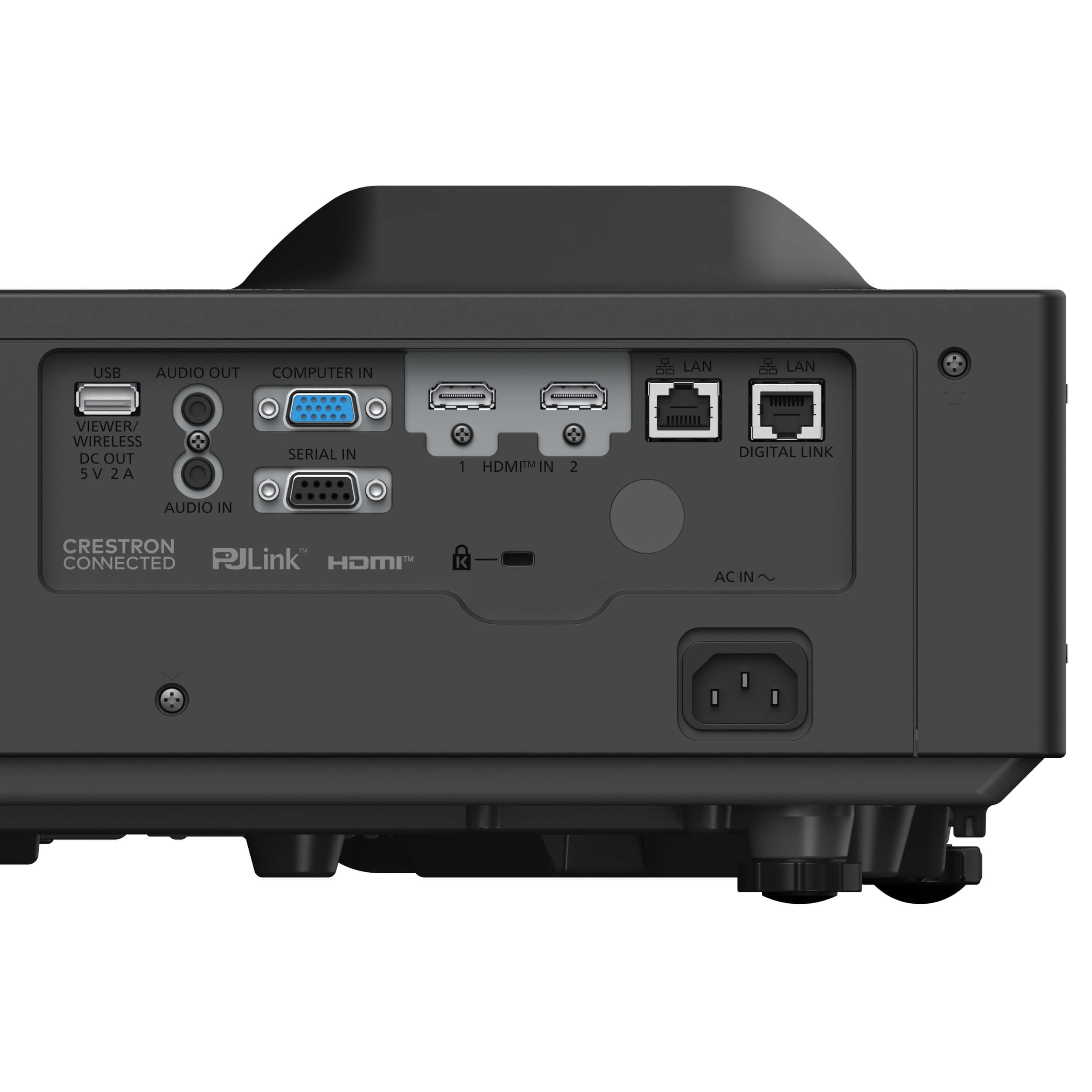 Panasonic PT-VMZ7STB Series - Short-Throw 3LCD Laser WUXGA Projector, terminals