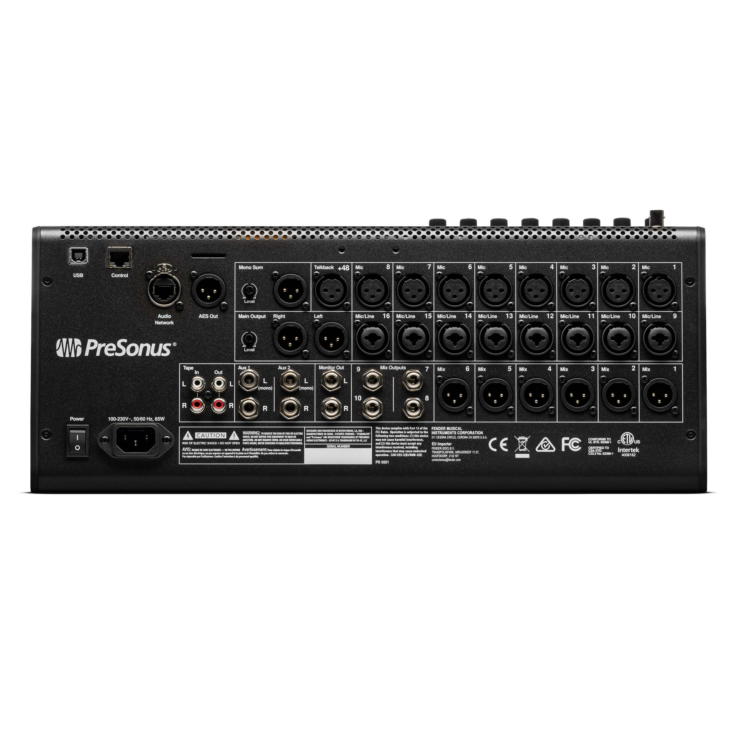PreSonus StudioLive Series III SE 16 Digital Console Mixer, rear