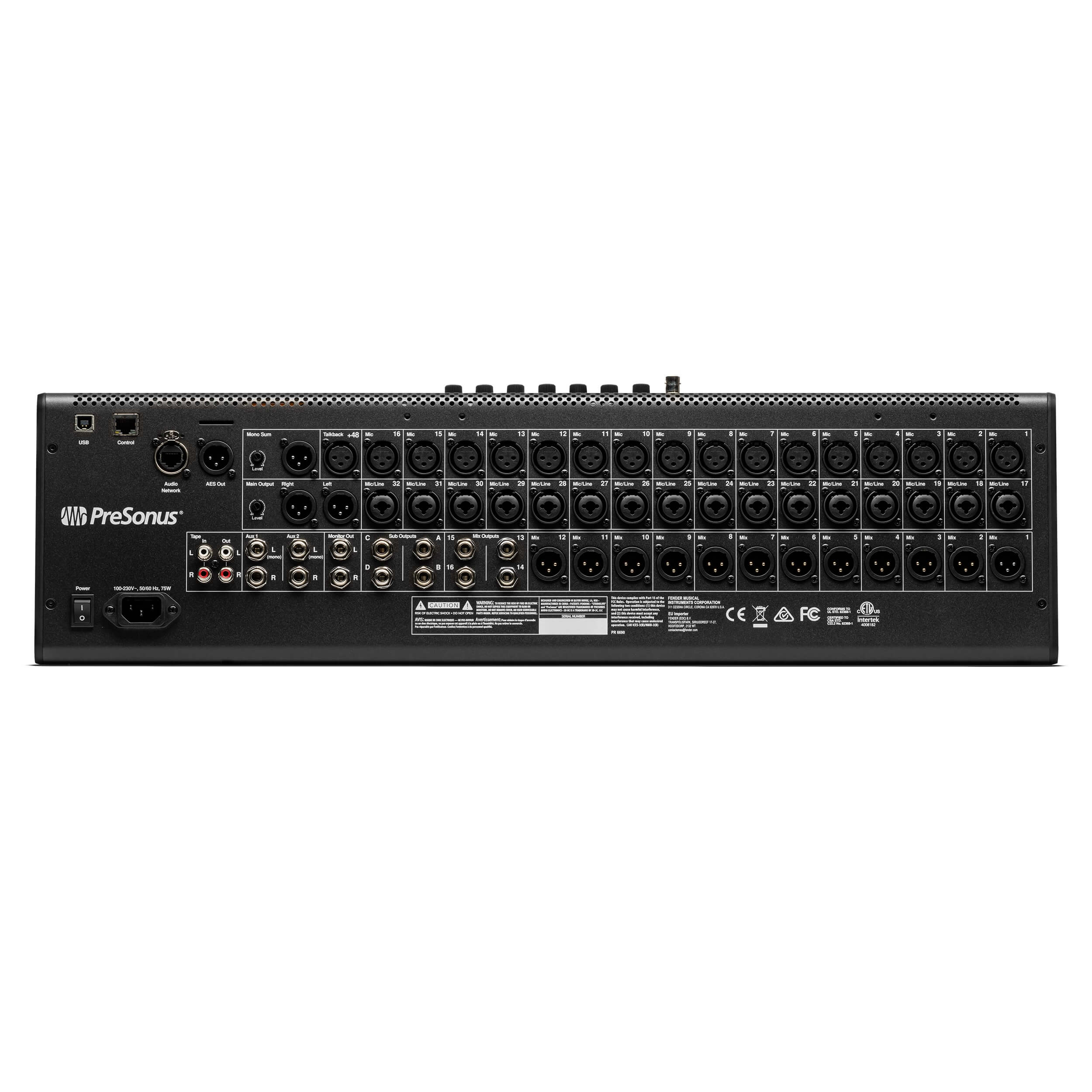 PreSonus StudioLive Series III SE 24 Digital Console Mixer, rear