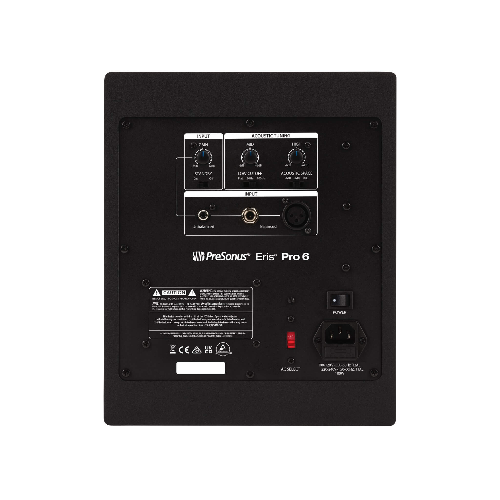 PreSonus Eris Pro 6 - 6-inch Active High-Definition Coaxial Monitor, rear