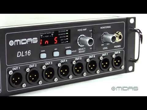 Midas DL16 - 16-Input, 8-Output Stage Box with 16 Midas Mic Preamps, YouTube video