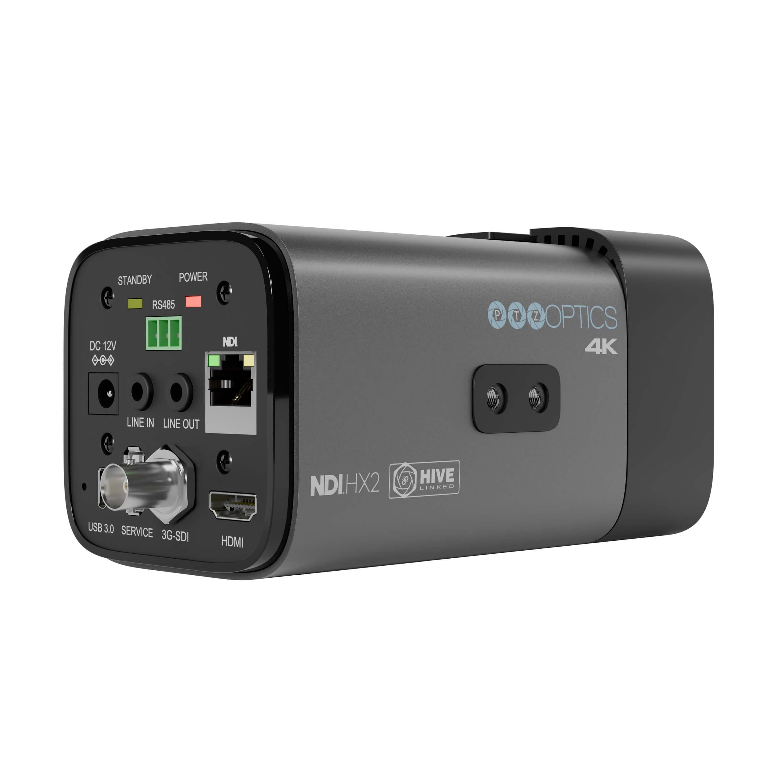 PTZOptics Studio 4K - 4K Streaming Camera with 12x Optical Zoom (gray), back right
