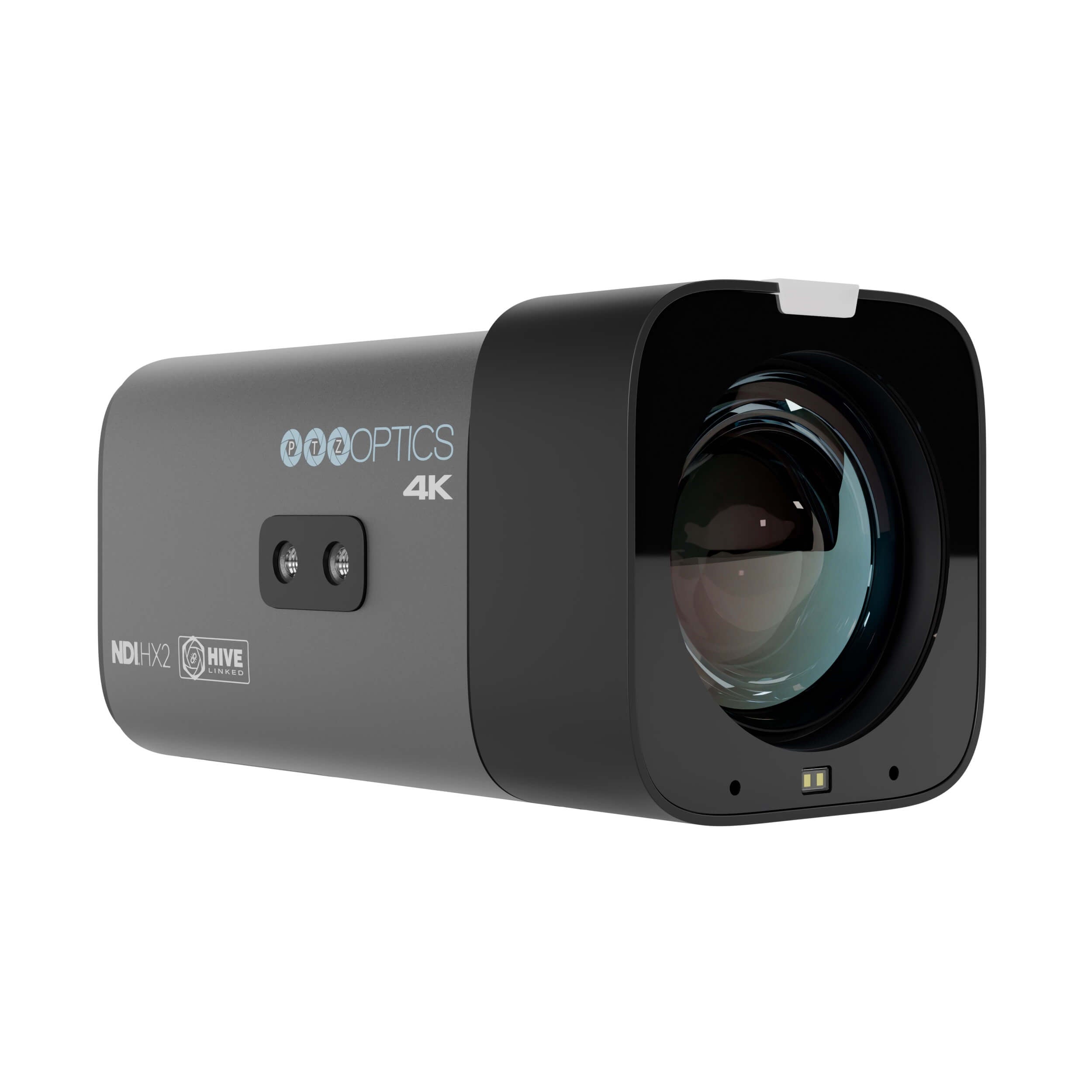 PTZOptics Studio 4K - 4K Streaming Camera with 12x Optical Zoom (gray), front right