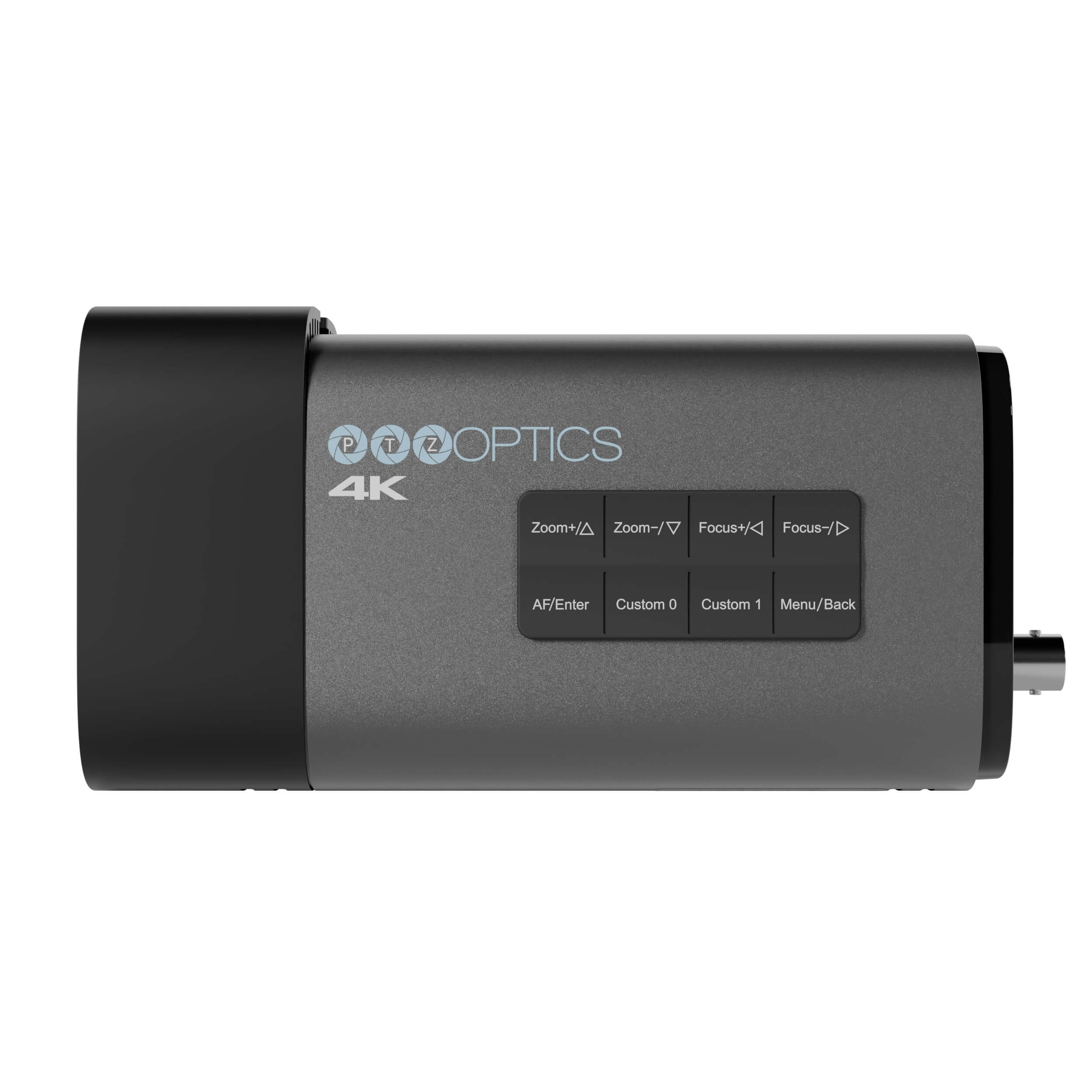 PTZOptics Studio 4K - 4K Streaming Camera with 12x Optical Zoom (gray), left side