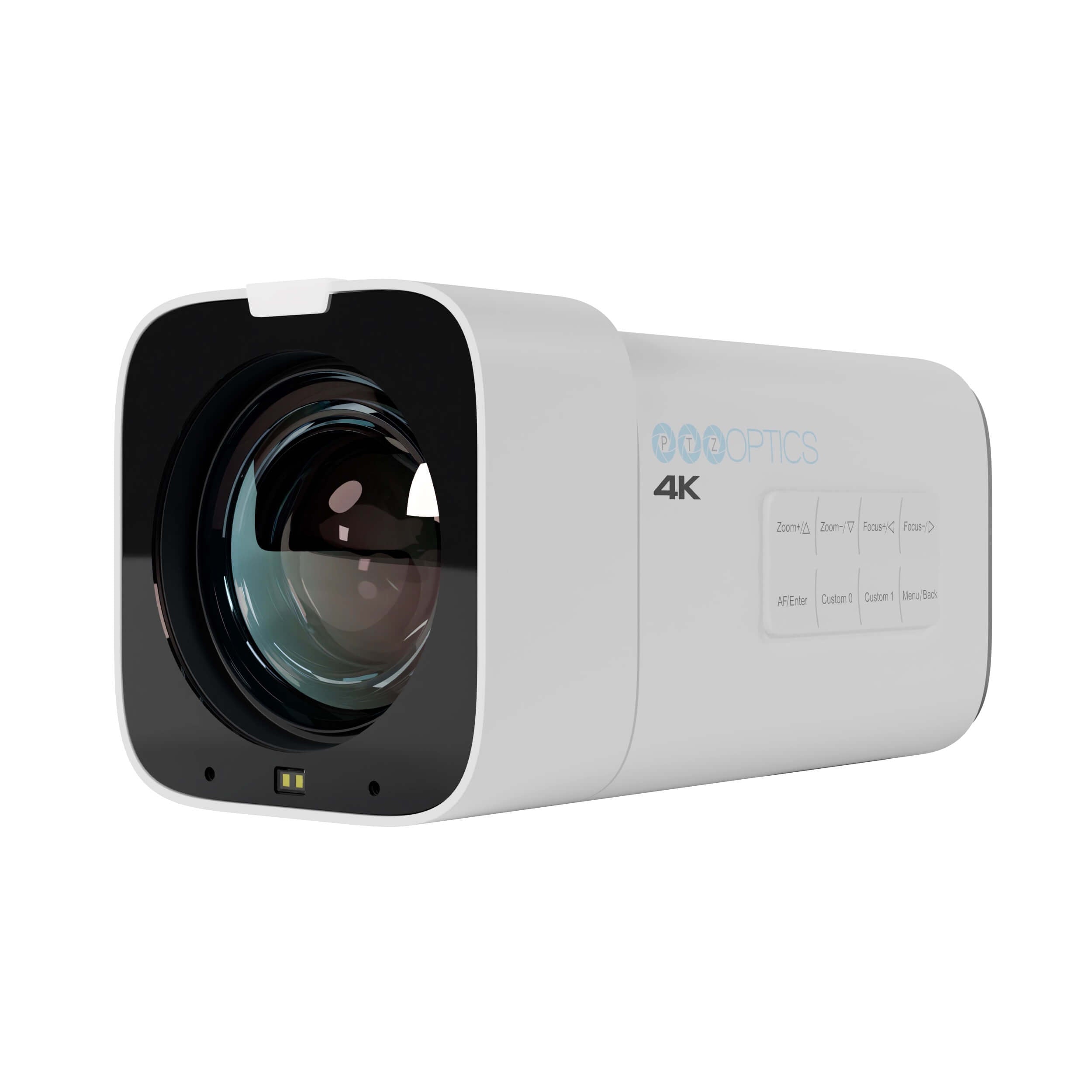 PTZOptics Studio 4K - 4K Streaming Camera with 12x Optical Zoom (white), front left