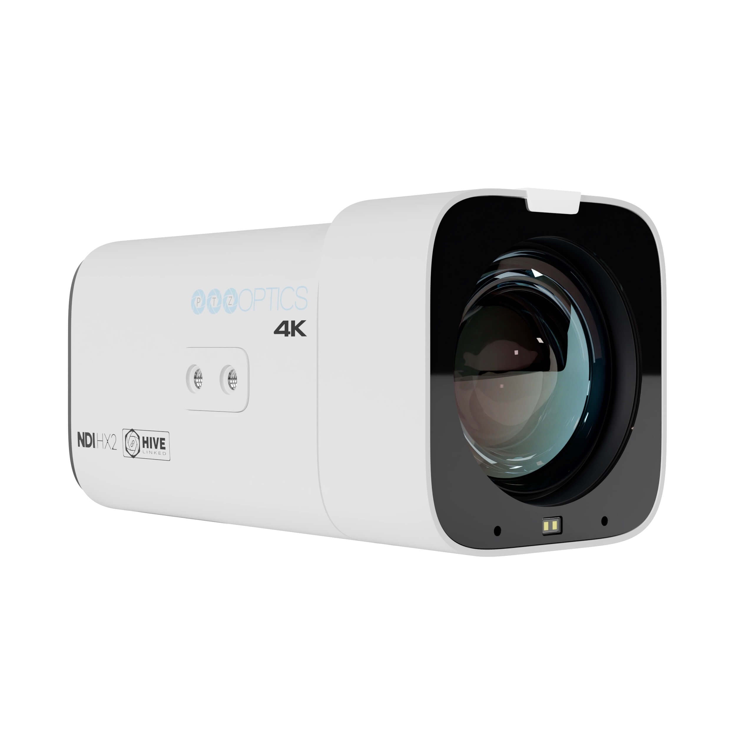 PTZOptics Studio 4K - 4K Streaming Camera with 12x Optical Zoom (white), front right