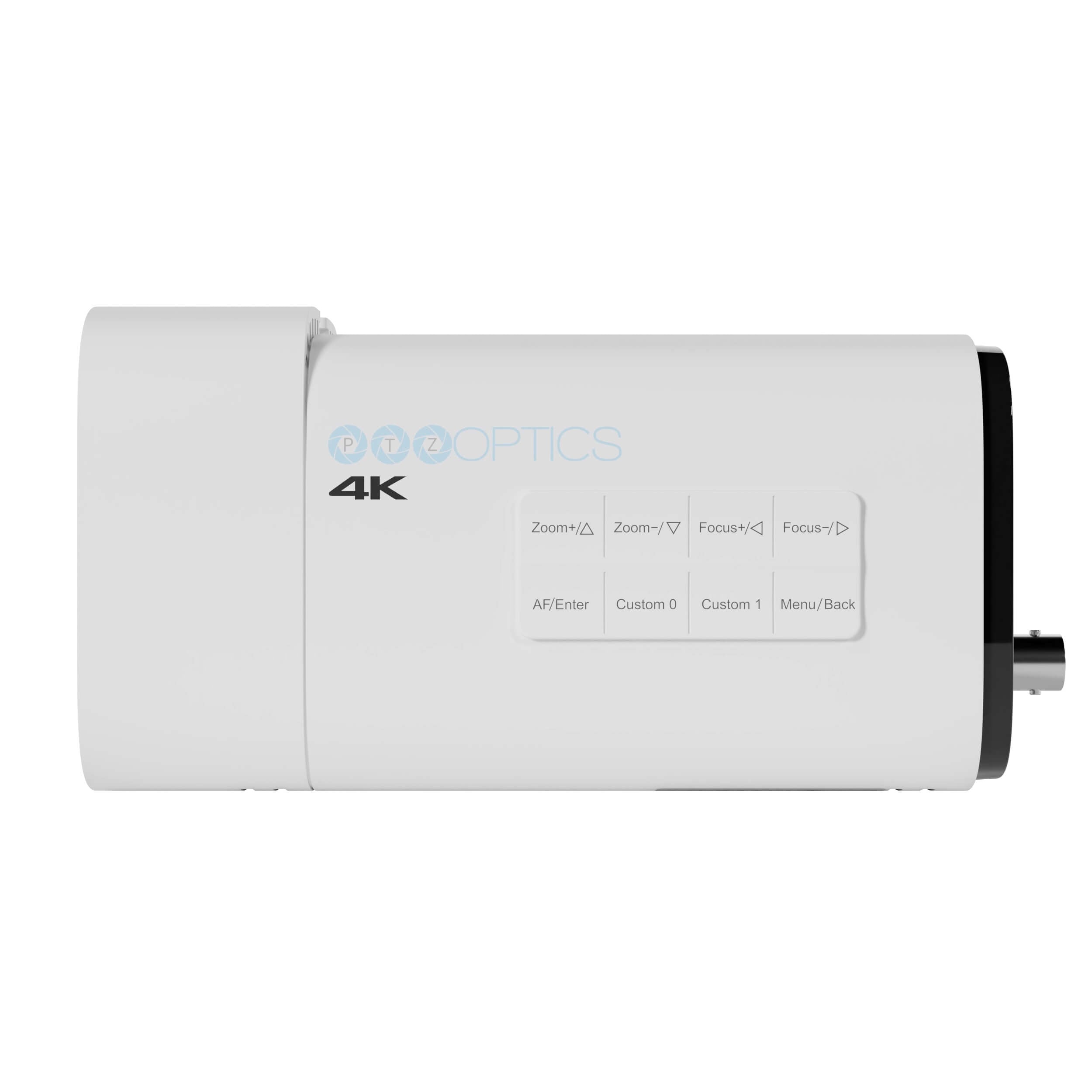 PTZOptics Studio 4K - 4K Streaming Camera with 12x Optical Zoom (white), left side
