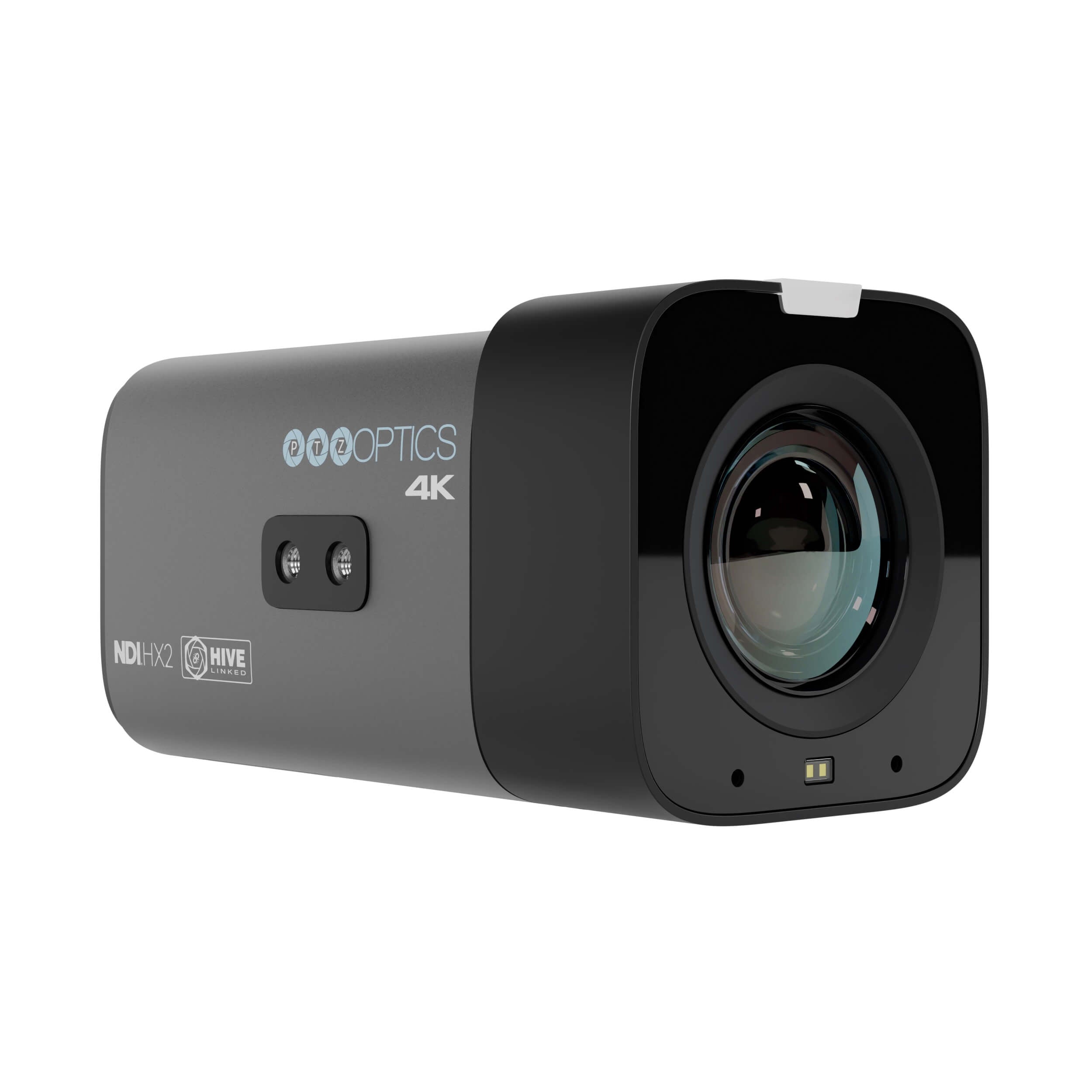 PTZOptics Studio 4K - 4K Streaming Camera with 20x Optical Zoom (gray), front right